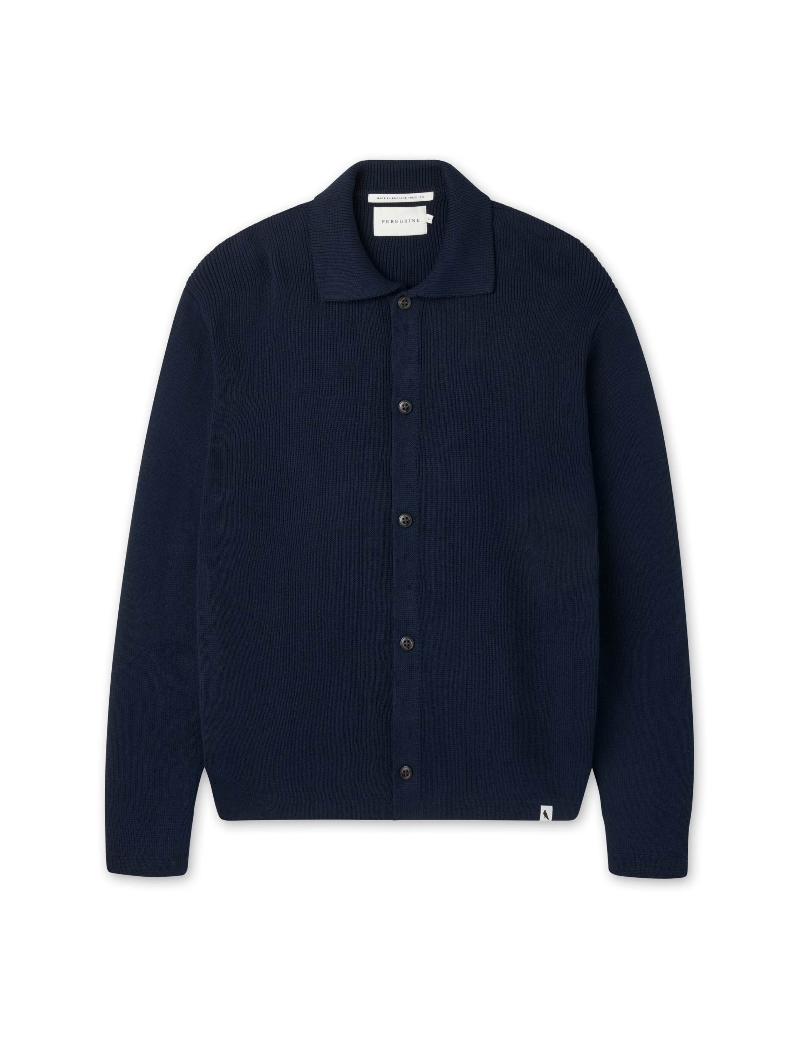 Pure Cotton Ribbed Collared Neck Cardigan 6 of 6