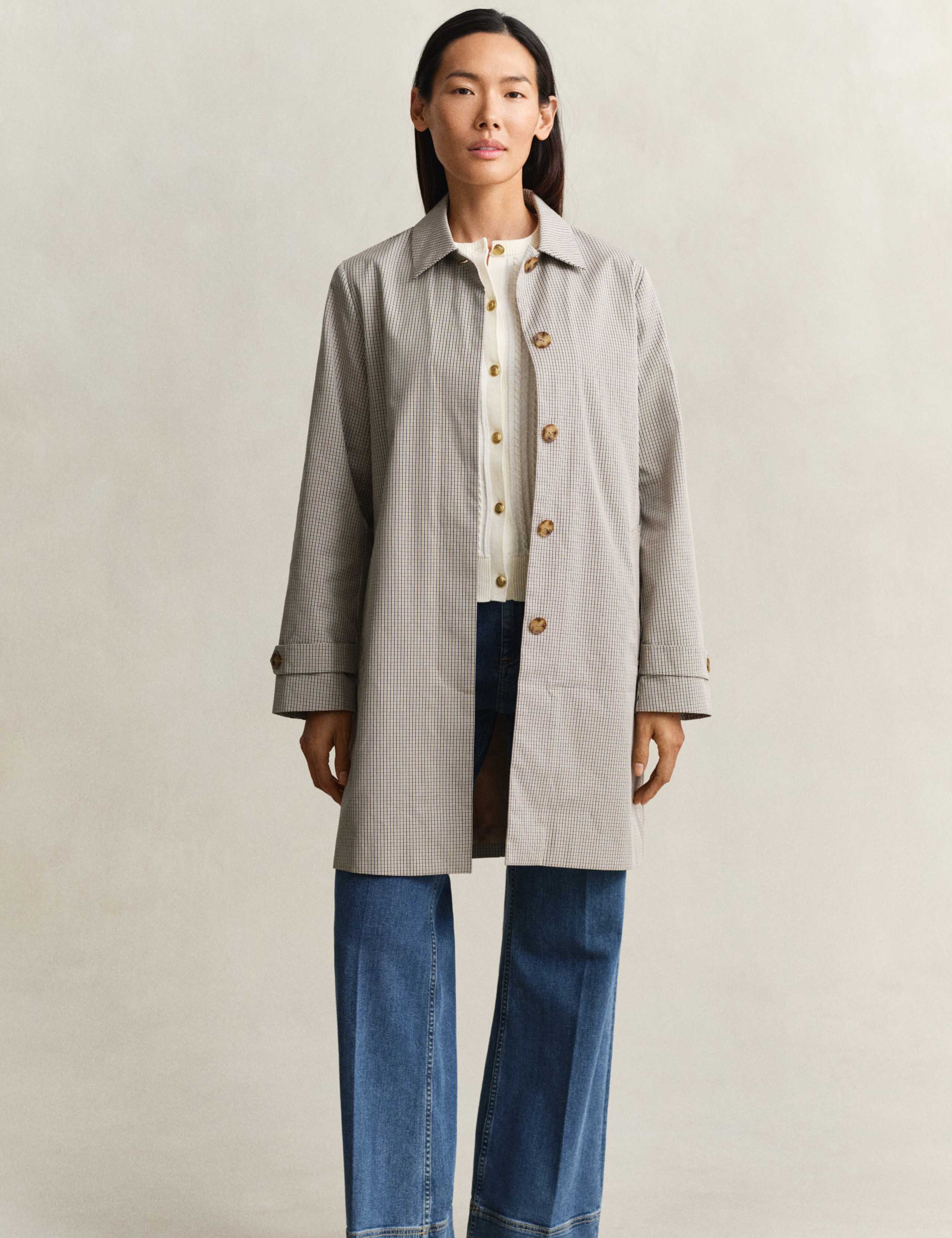 Cotton Rich Checked Car Coat 1 of 10