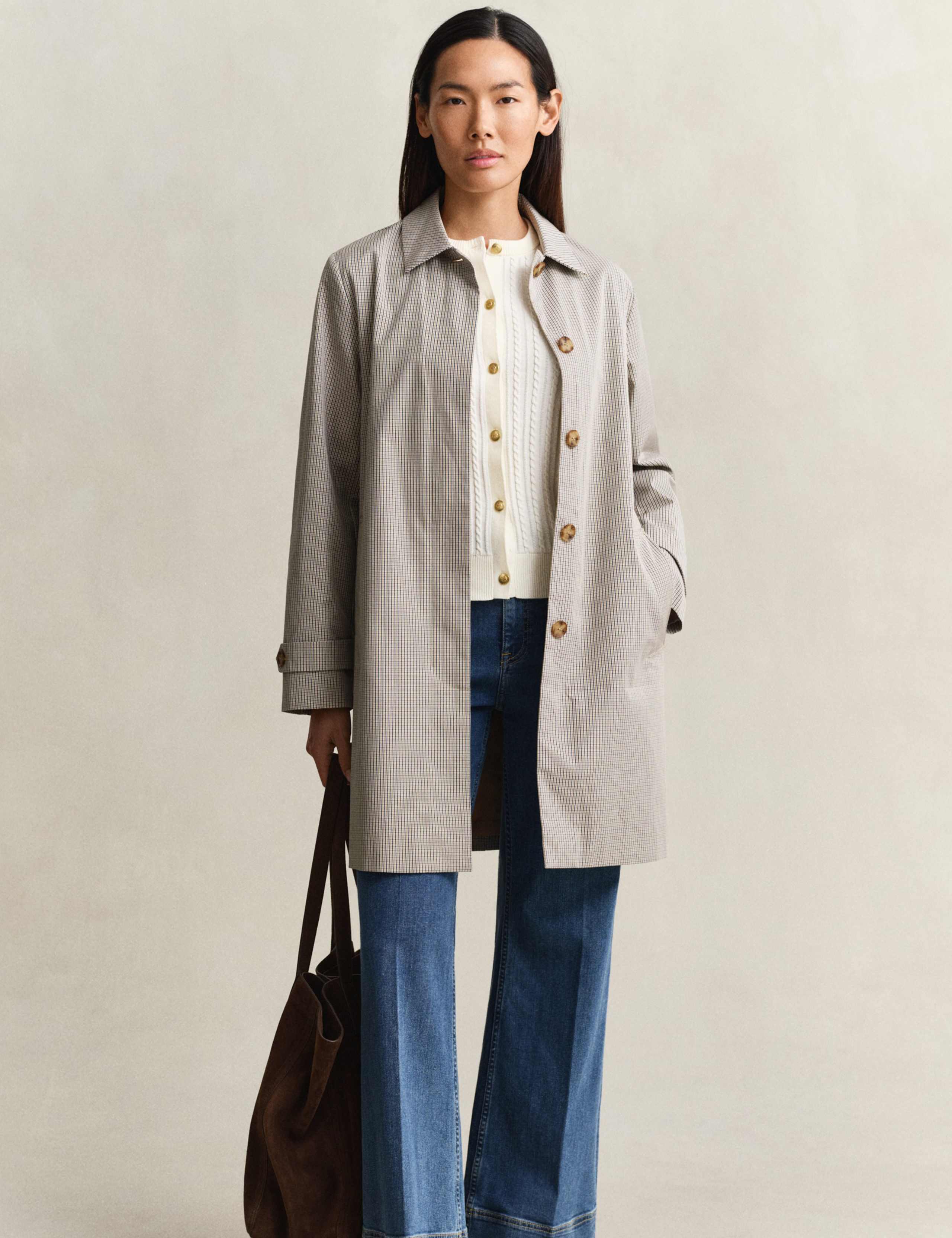 Cotton Rich Checked Car Coat 5 of 10