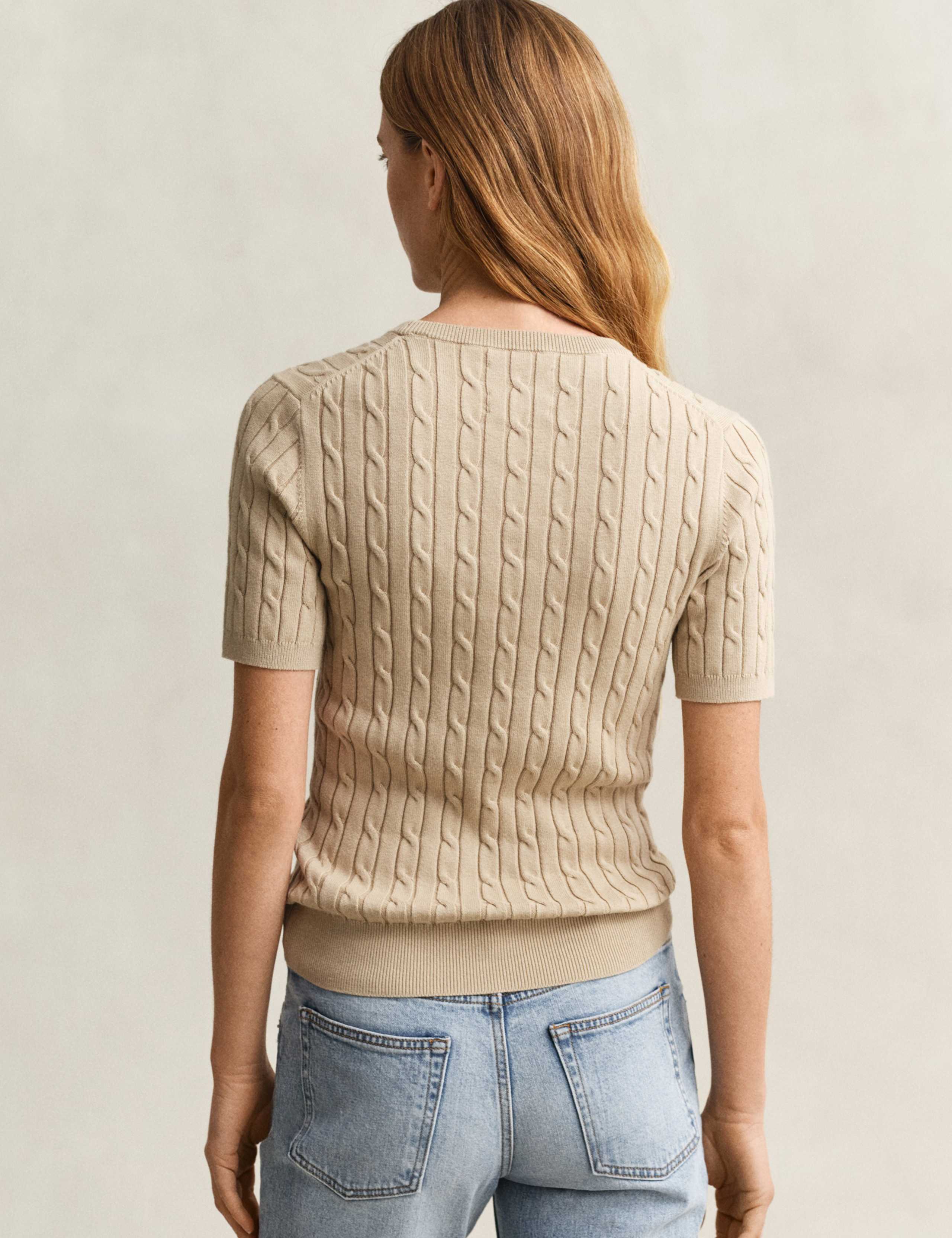 Cotton Rich Cable Knit Top 3 of 6
