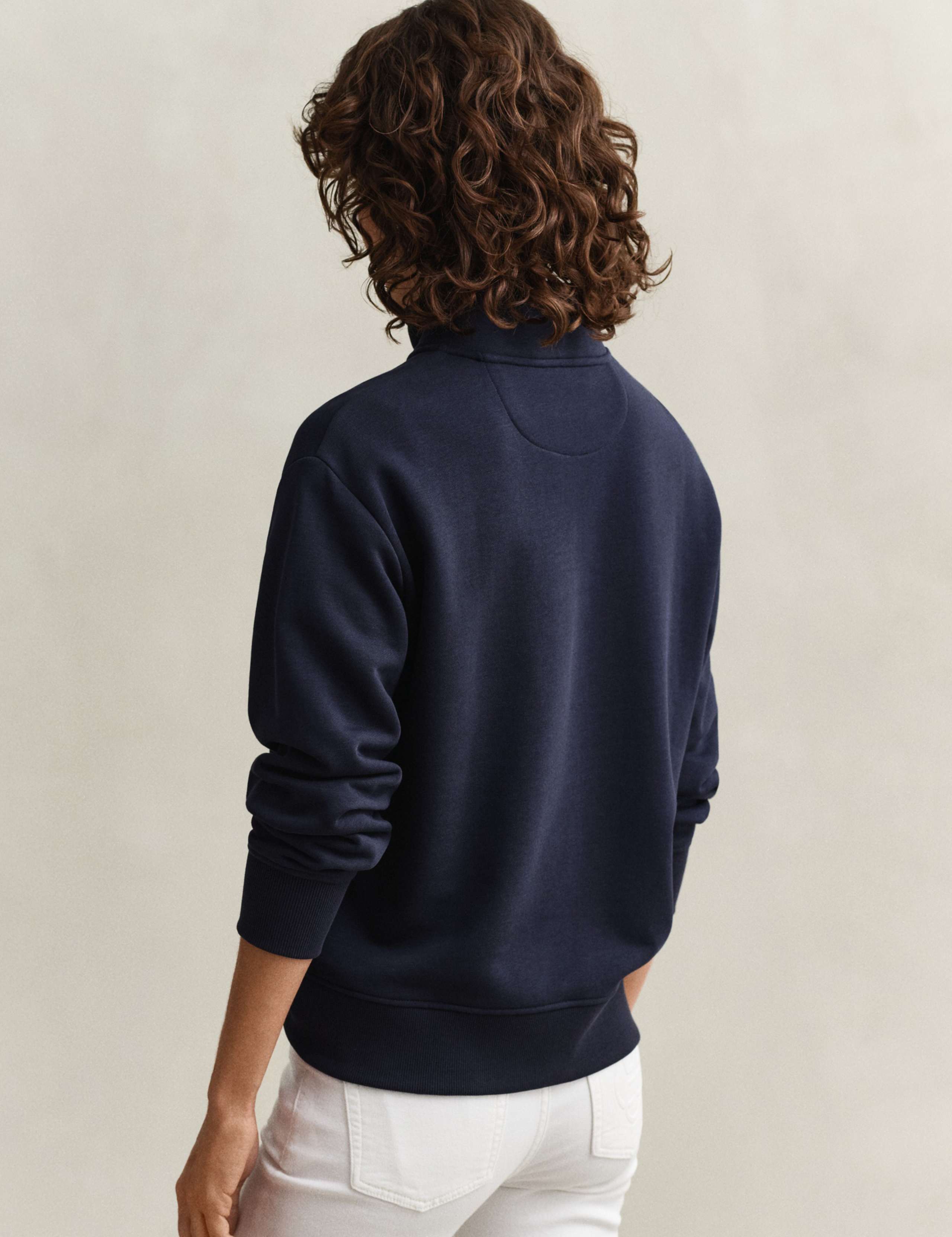 Cotton Rich Funnel Neck Half Zip Sweatshirt 3 of 6