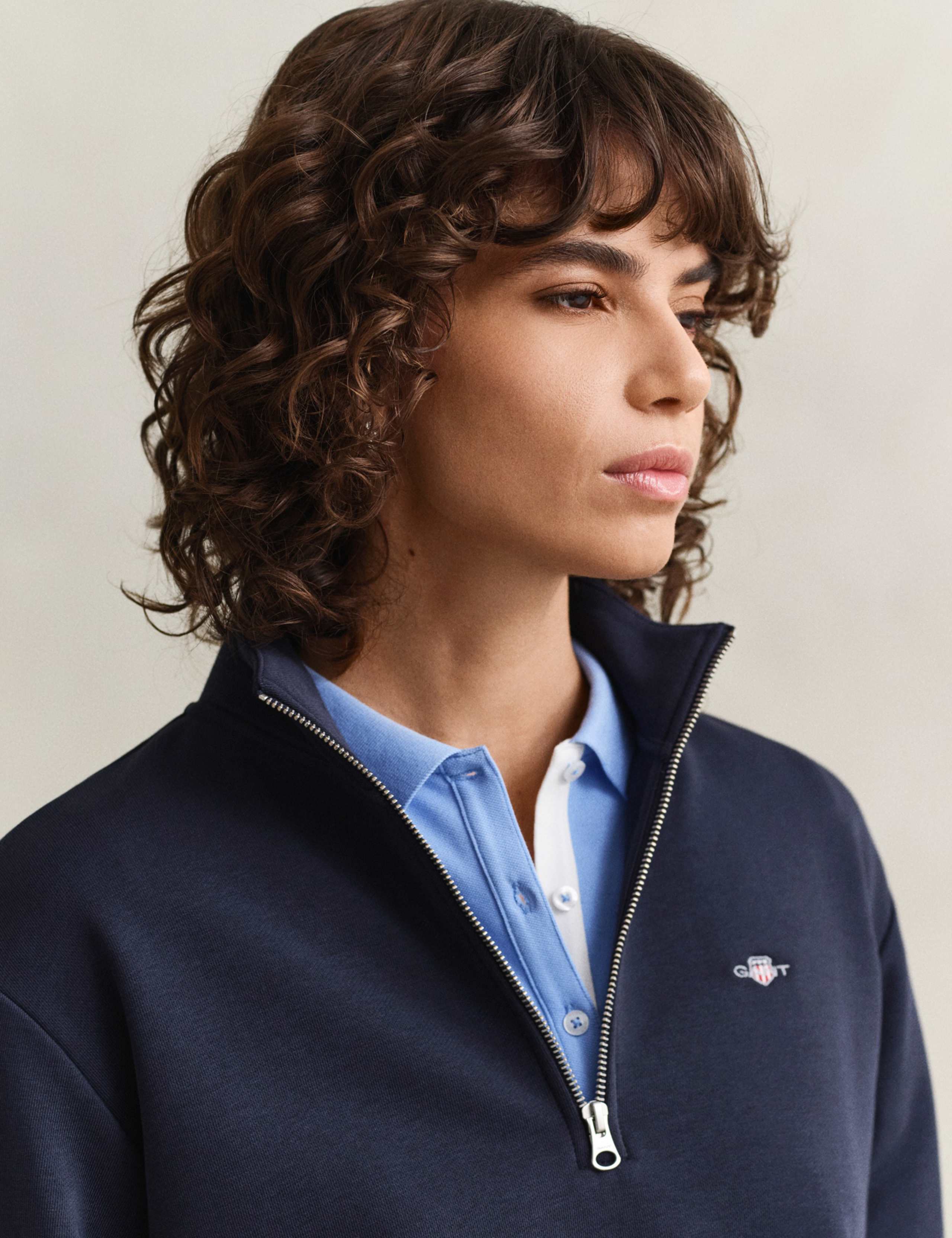 Cotton Rich Funnel Neck Half Zip Sweatshirt 6 of 6