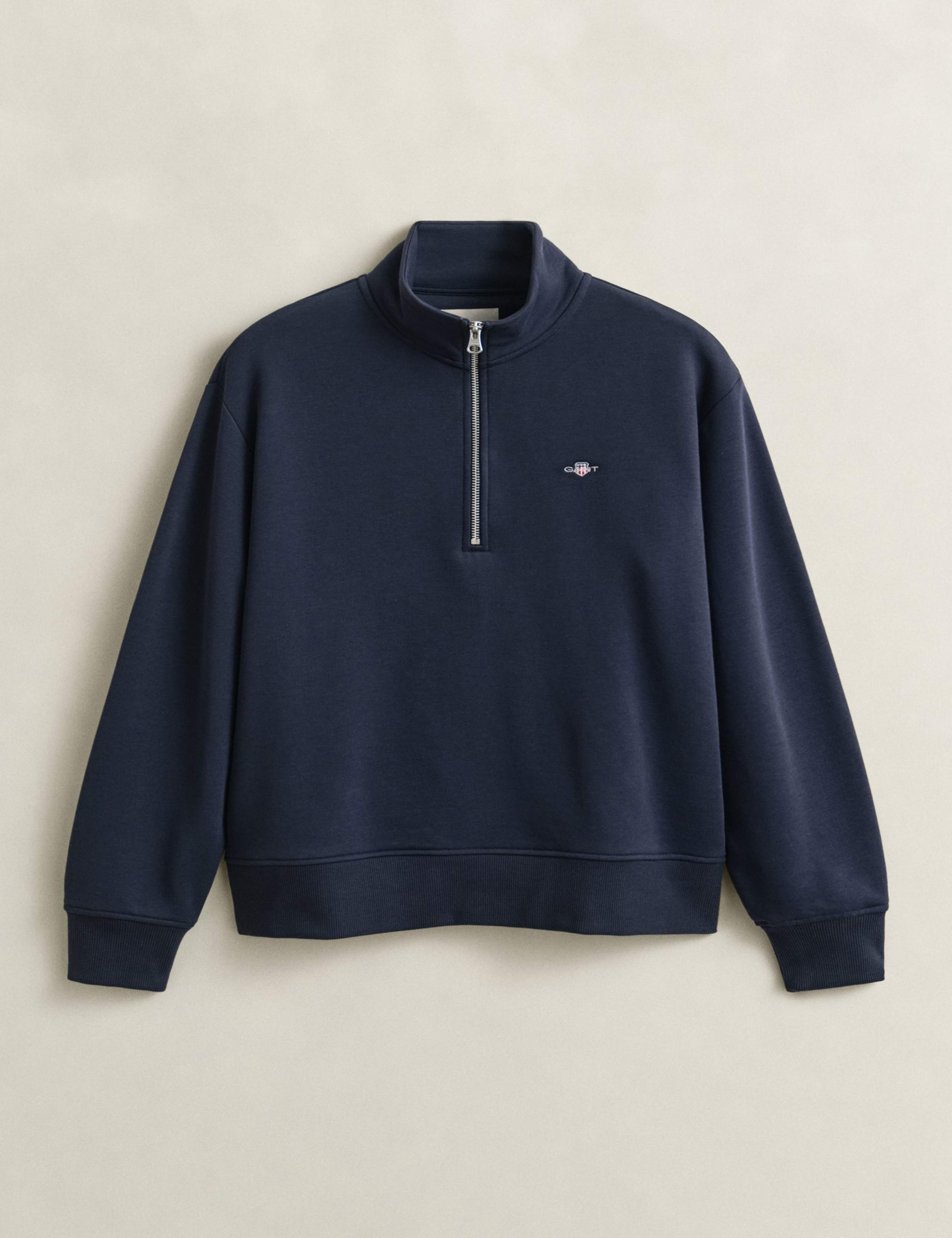 Cotton Rich Funnel Neck Half Zip Sweatshirt 2 of 6
