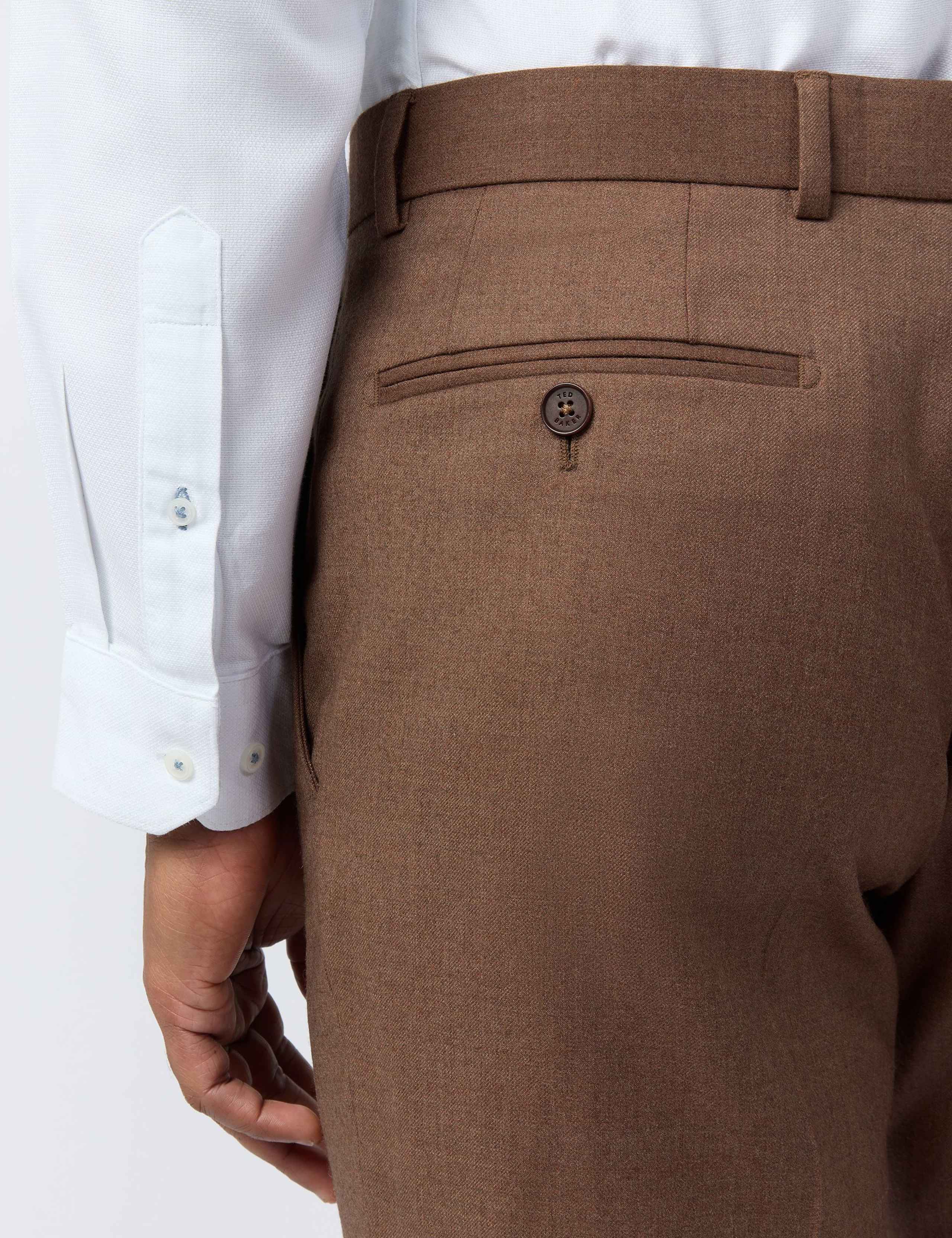 Slim Fit Wool Rich Flannel Trousers 2 of 4