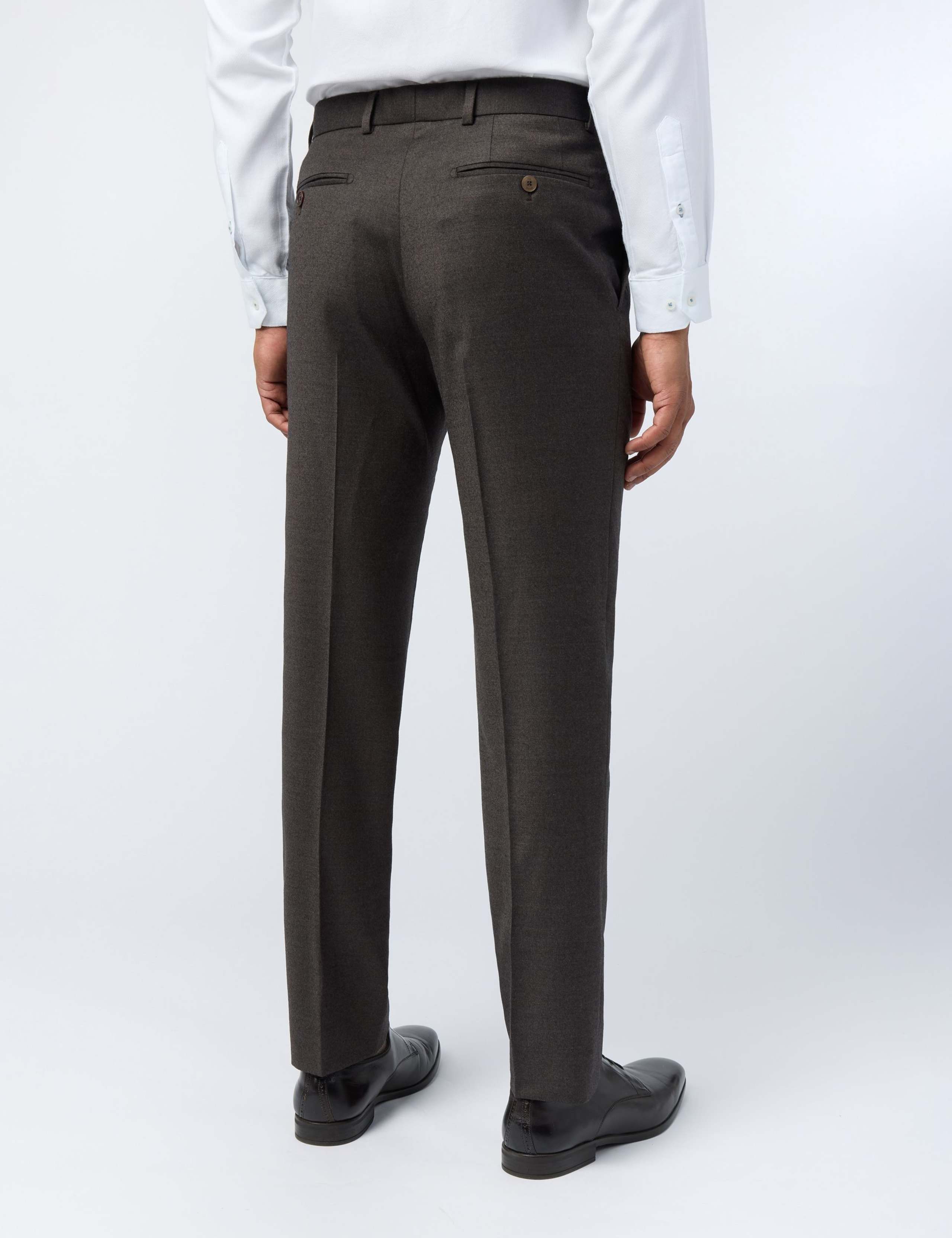 Slim Fit Wool Rich Flat Front Trousers 3 of 3