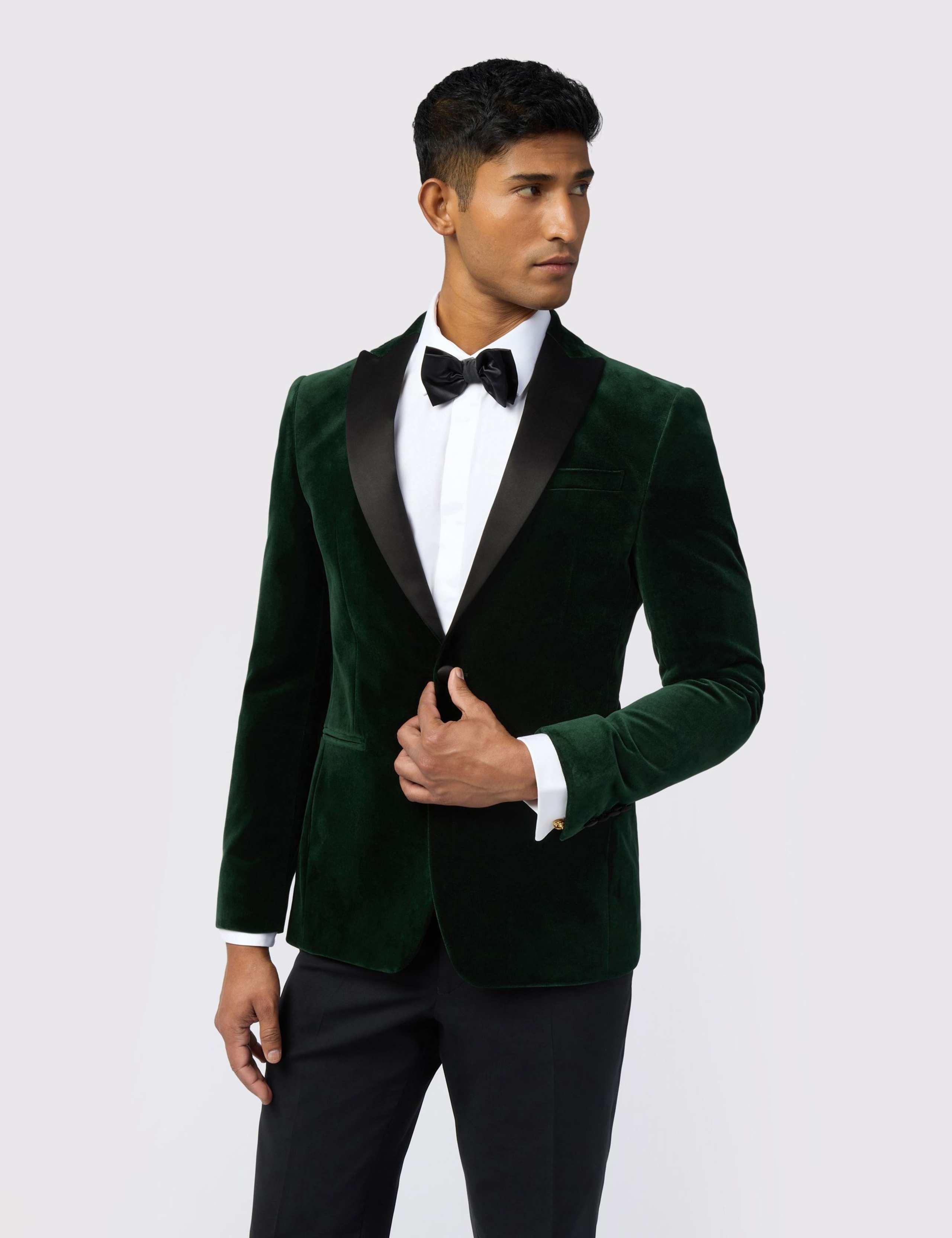 Slim Fit Pure Cotton Velvet Blazer 1 of 6