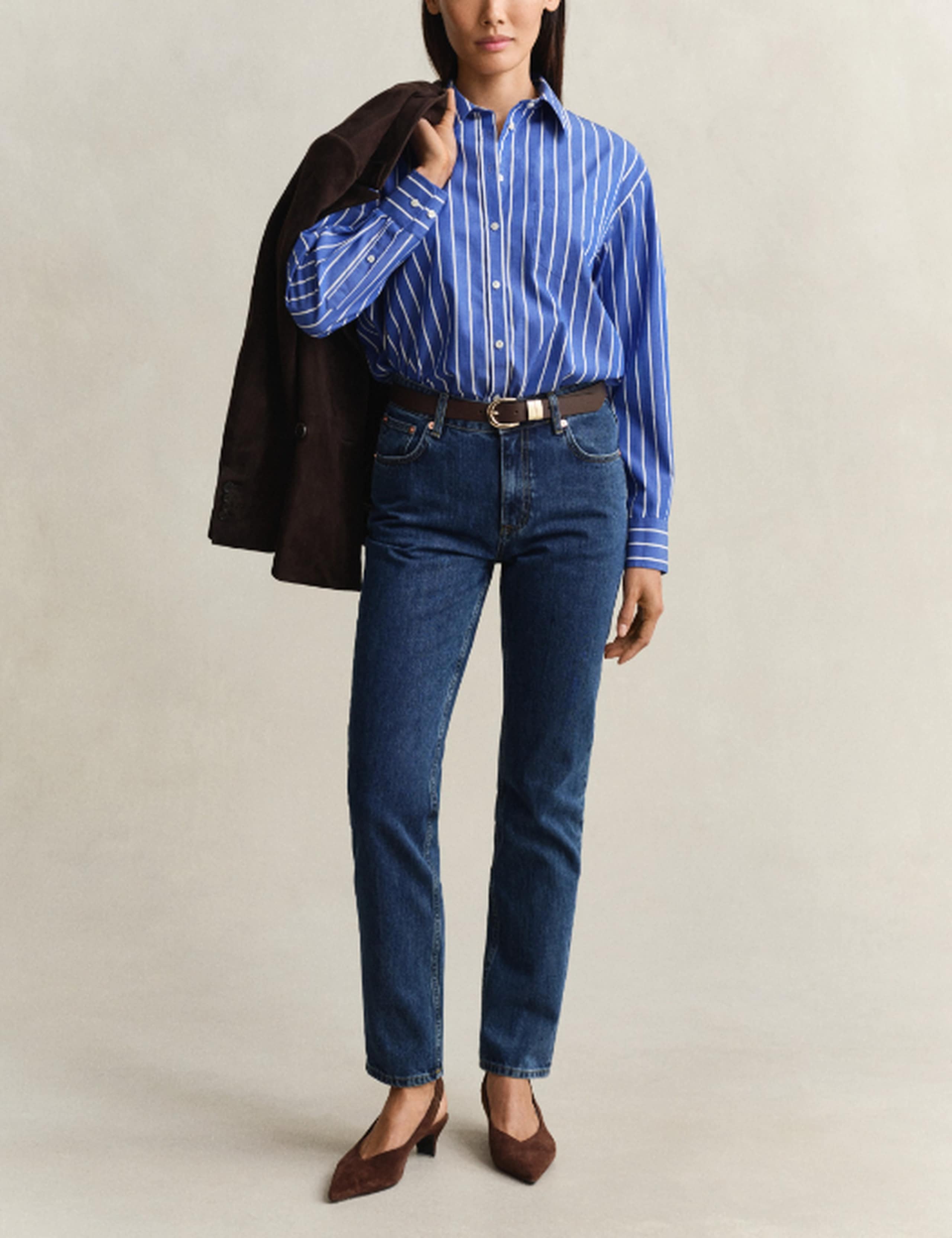 Relaxed Fit Classic Striped Poplin Shirt 6 of 8