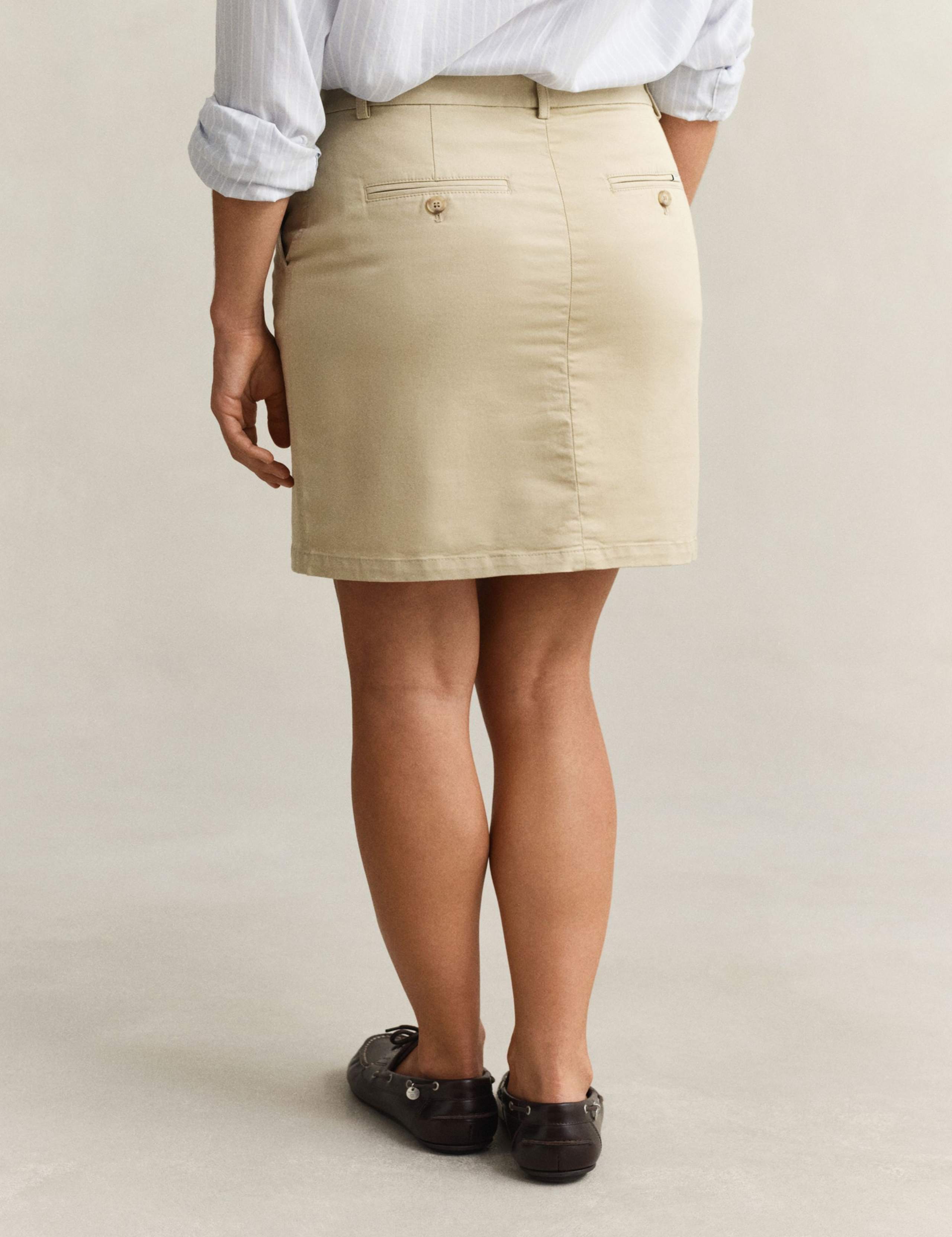 Cotton Rich Knee Length A-Line Skirt 4 of 6