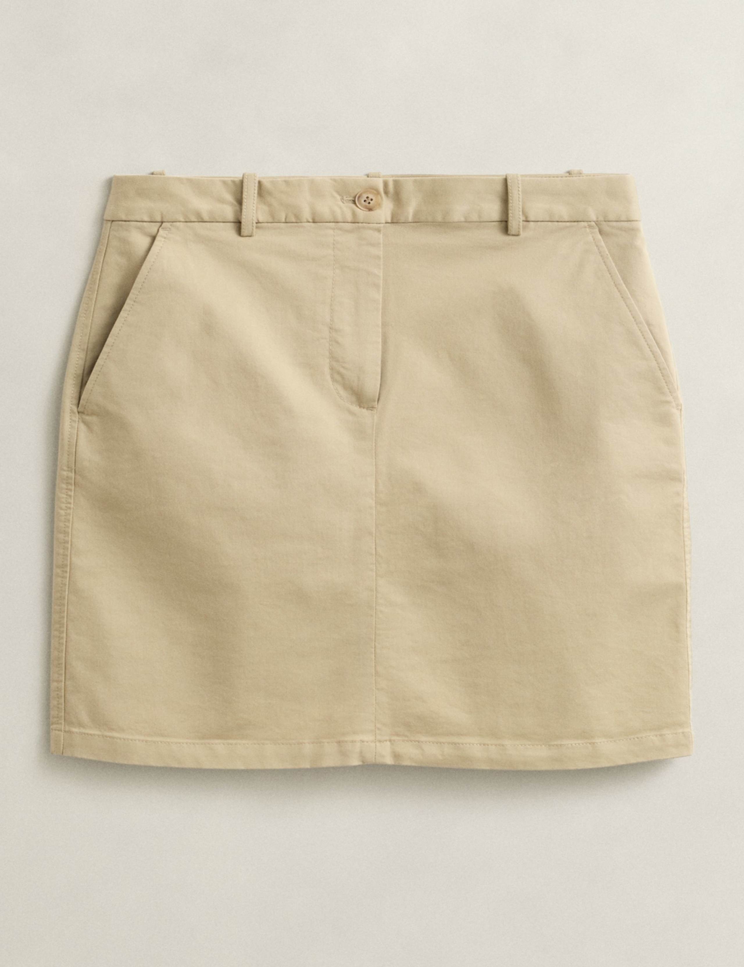 Cotton Rich Knee Length A-Line Skirt 2 of 6