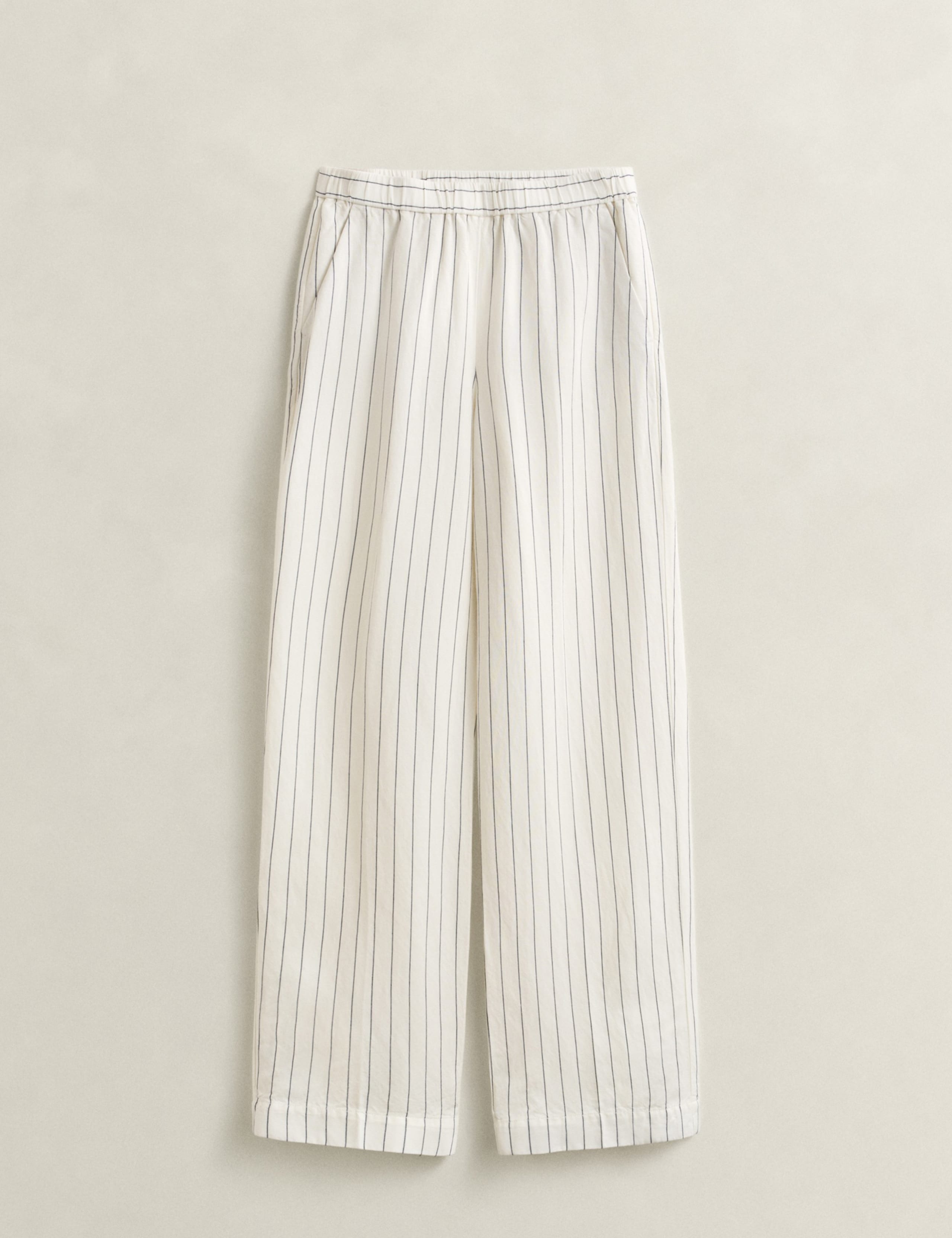 Linen Blend Striped Wide Leg Trousers 6 of 6