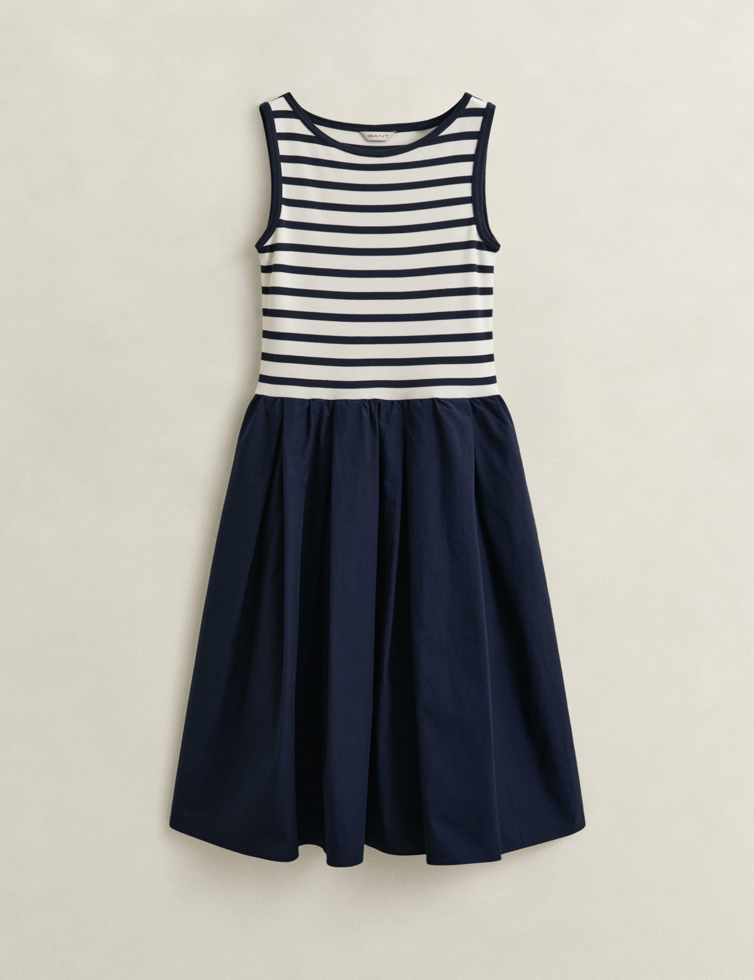 Cotton Modal Striped Crew Neck Skater Dress 2 of 6