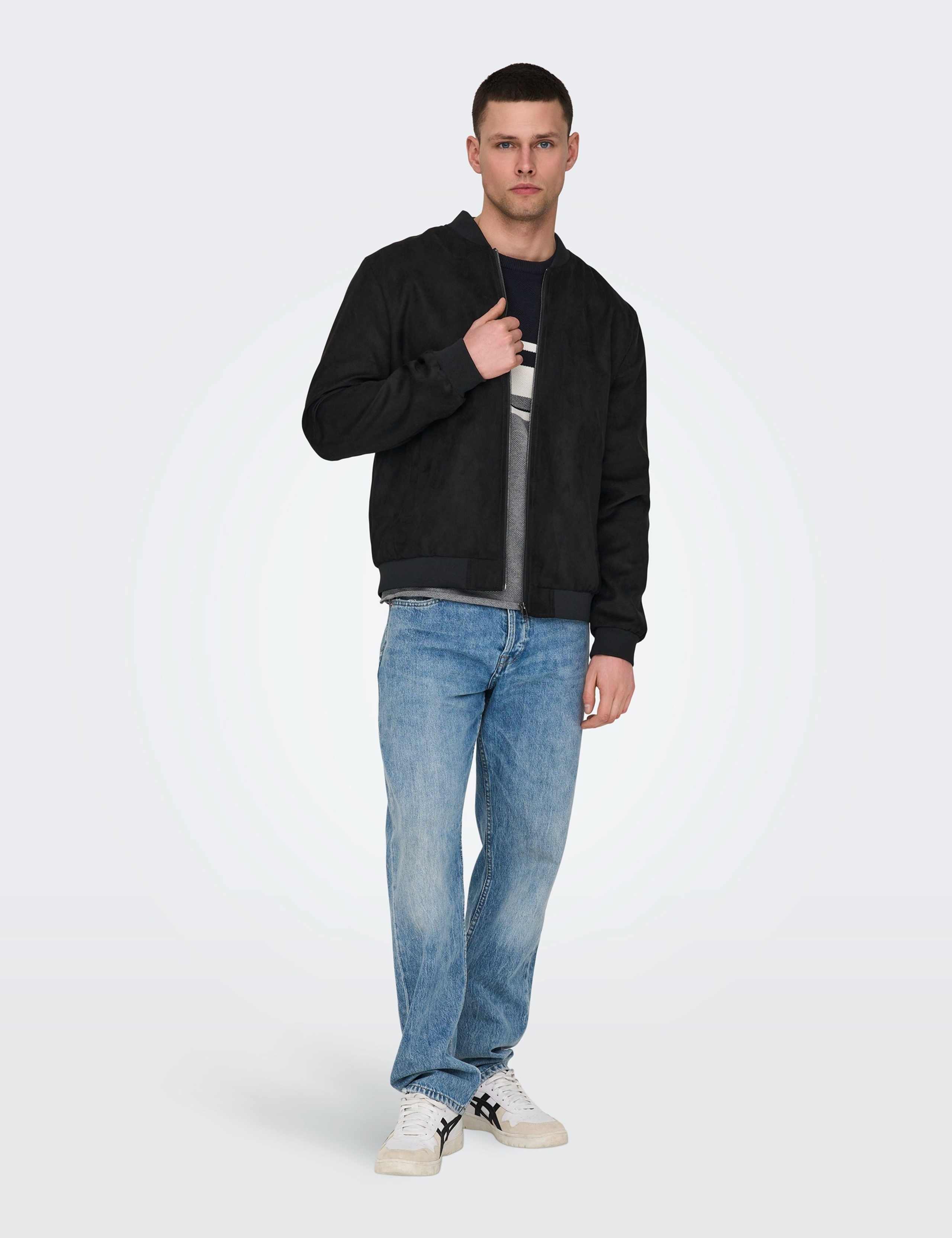 Faux Suede Bomber Jacket 3 of 7