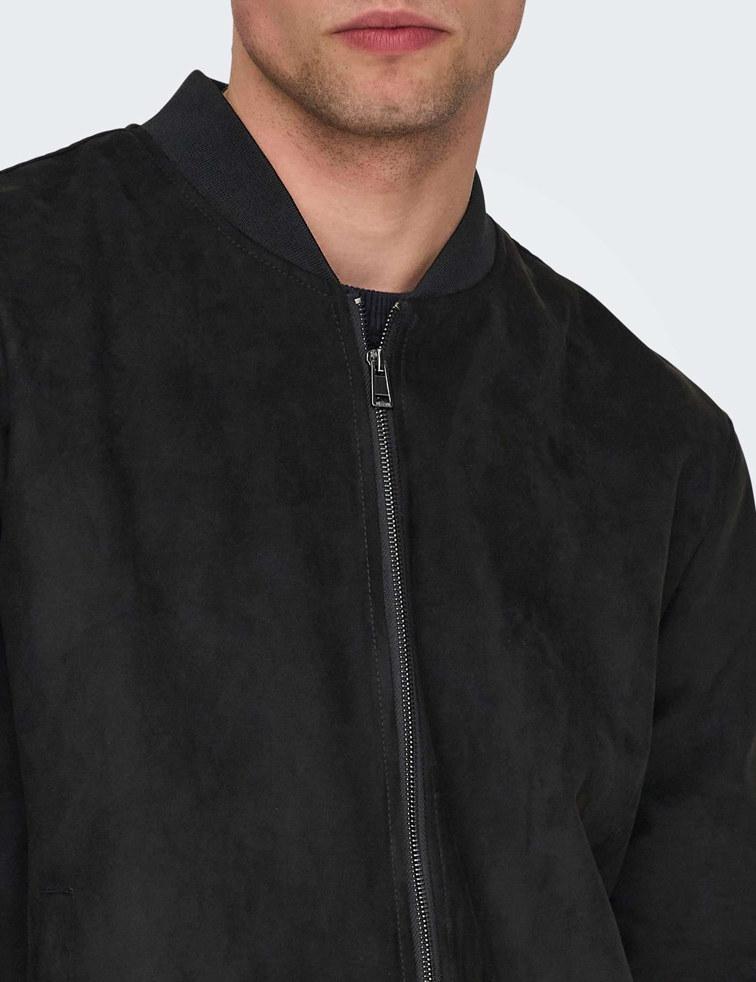 Faux Suede Bomber Jacket 4 of 7