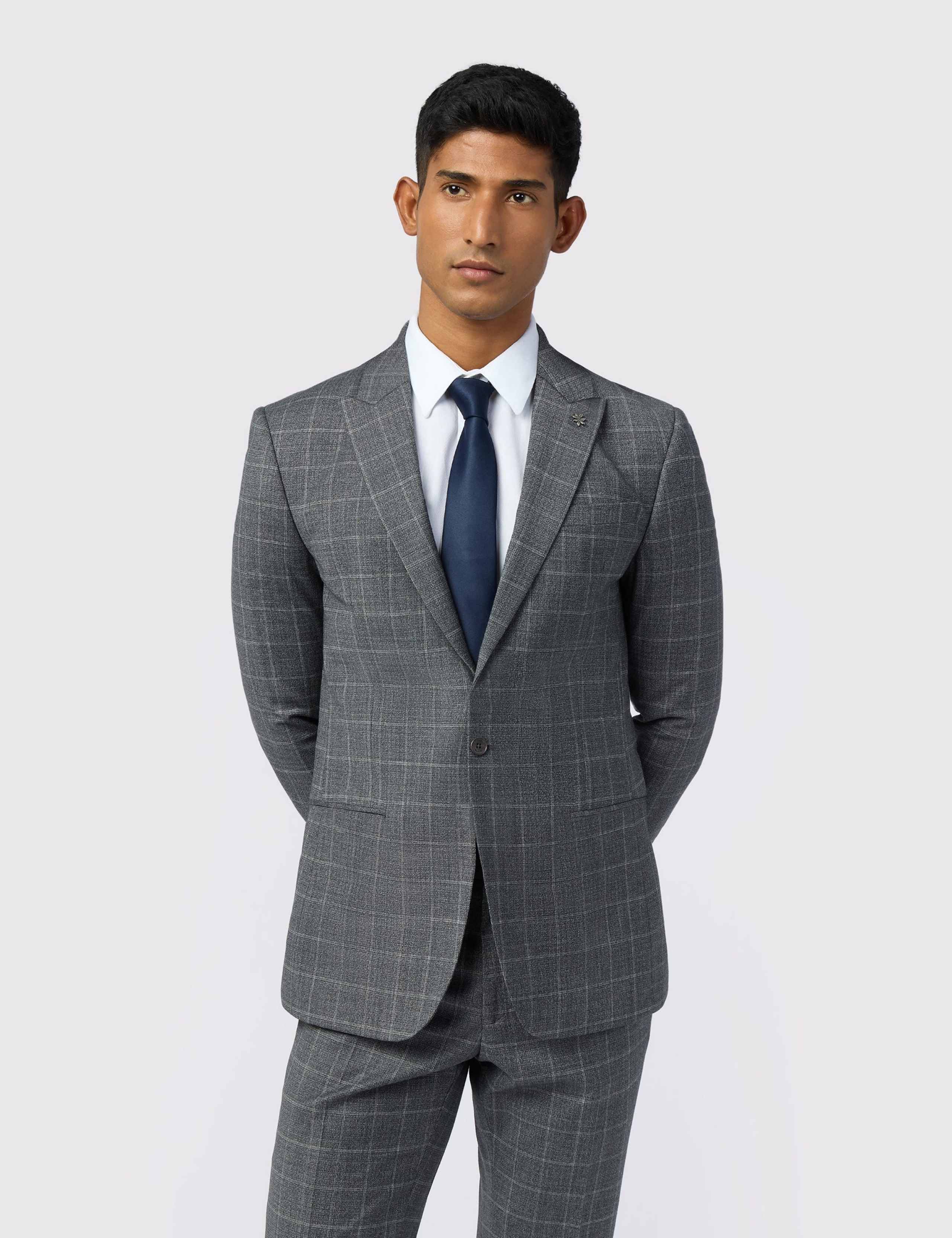 Wool Rich Check Suit Jacket 1 of 4