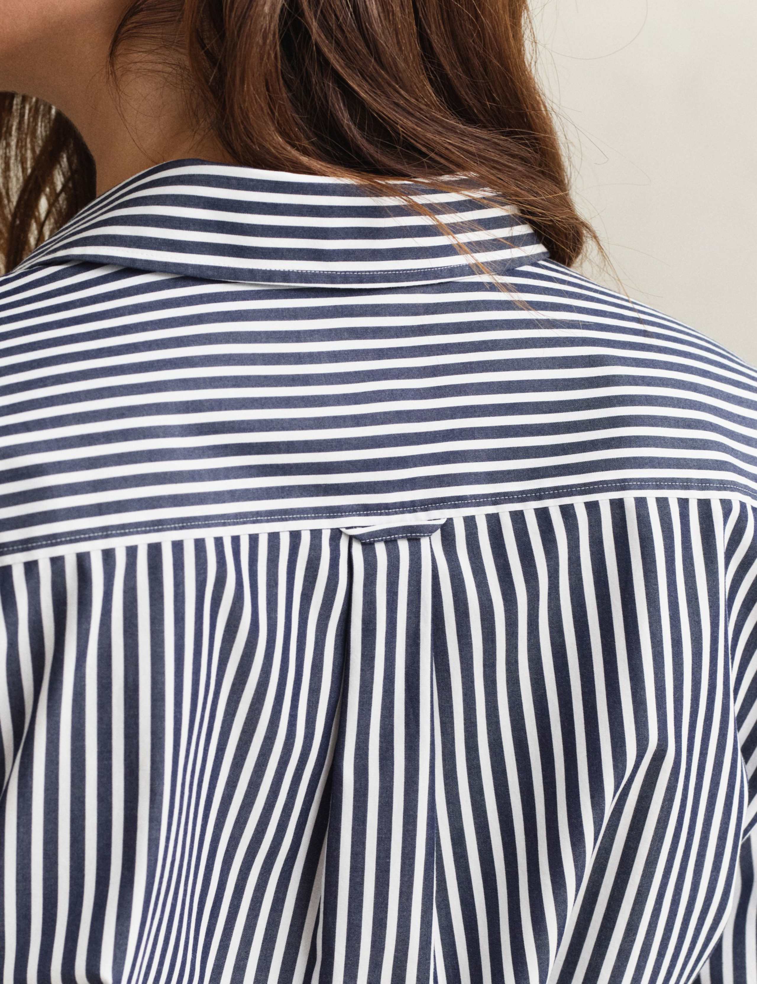 Pure Cotton Poplin Striped Midi Shirt Dress 7 of 8