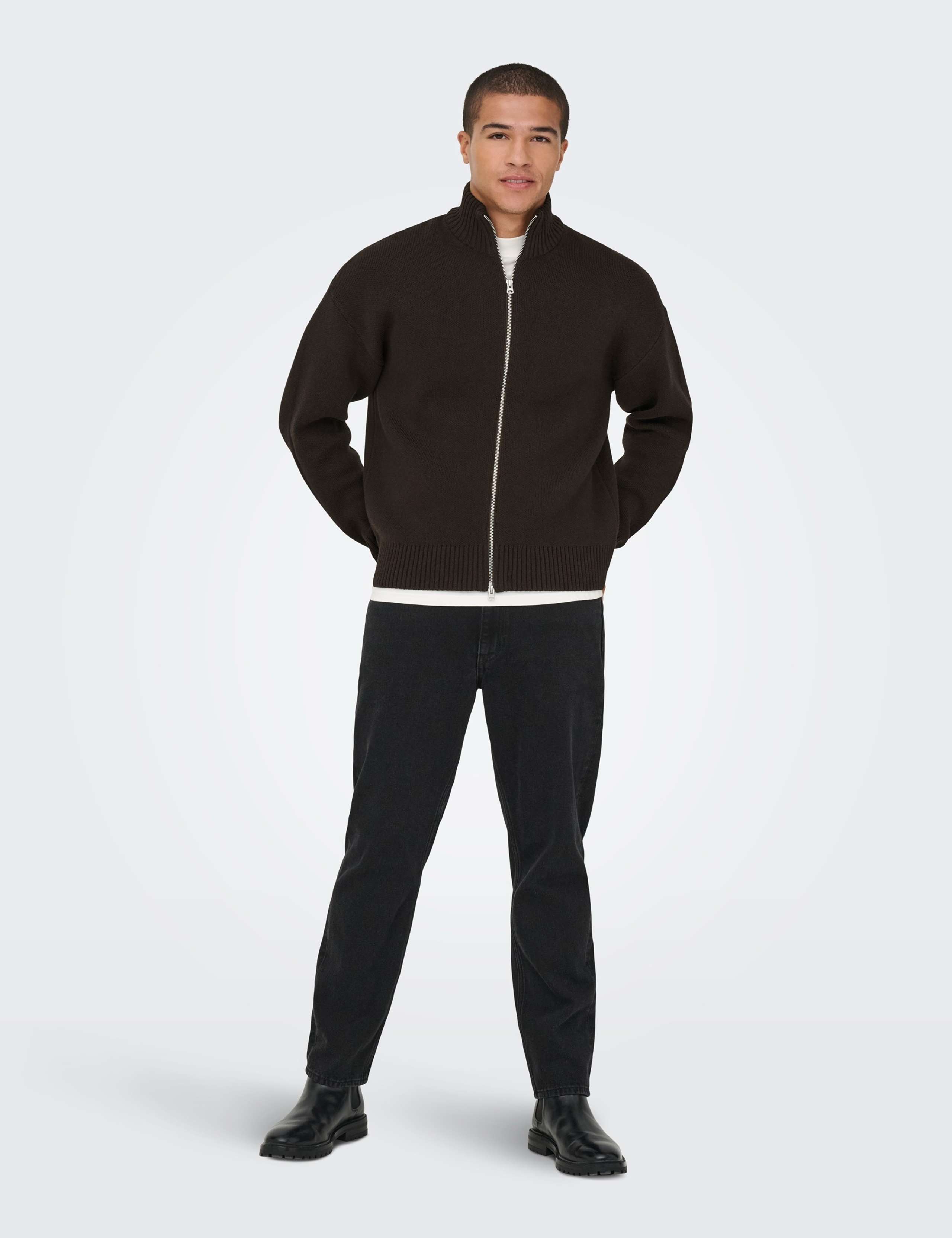 High Neck Zip Up Cardigan 2 of 7