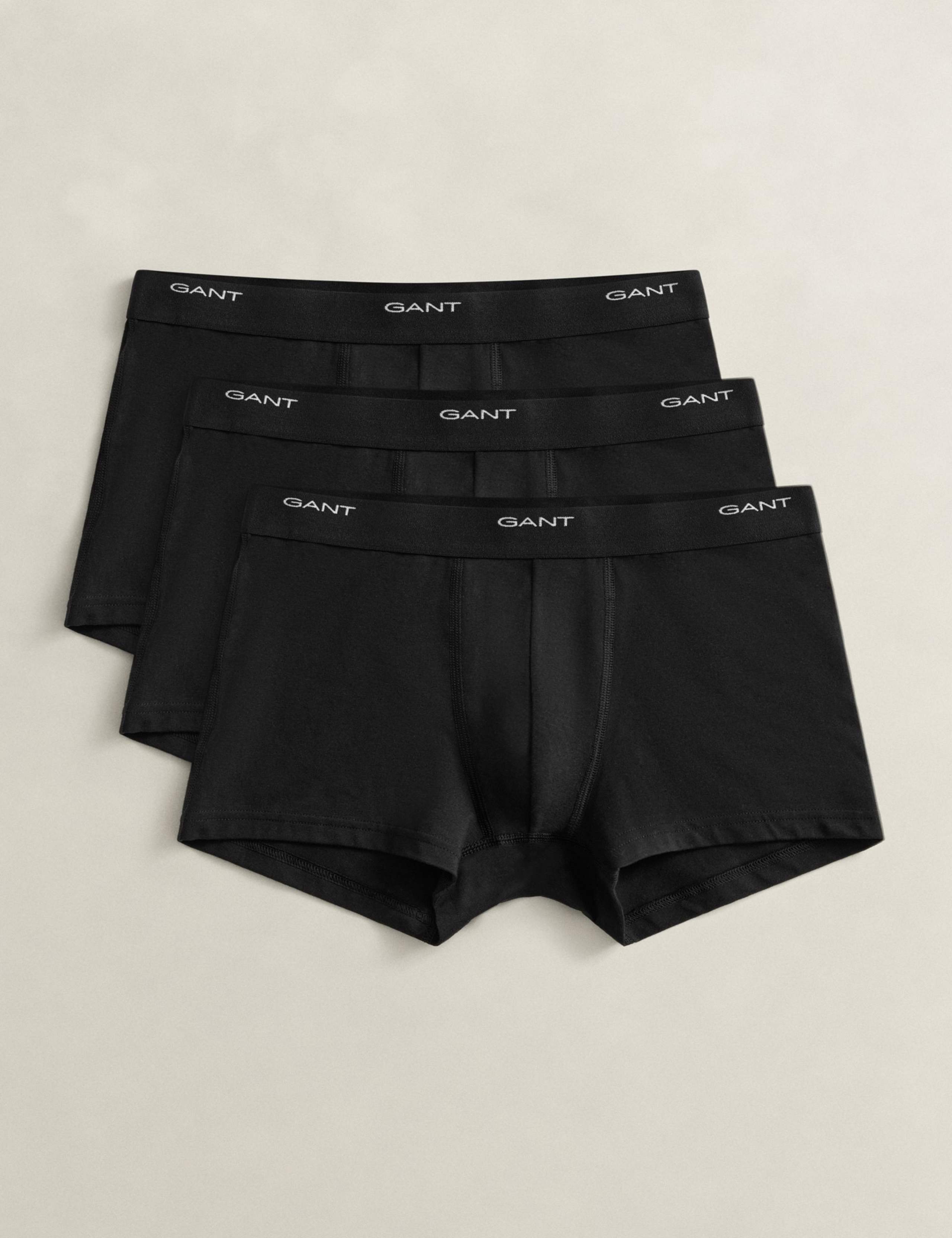3 Pack Cotton Rich Logo Waistband Trunks 1 of 3