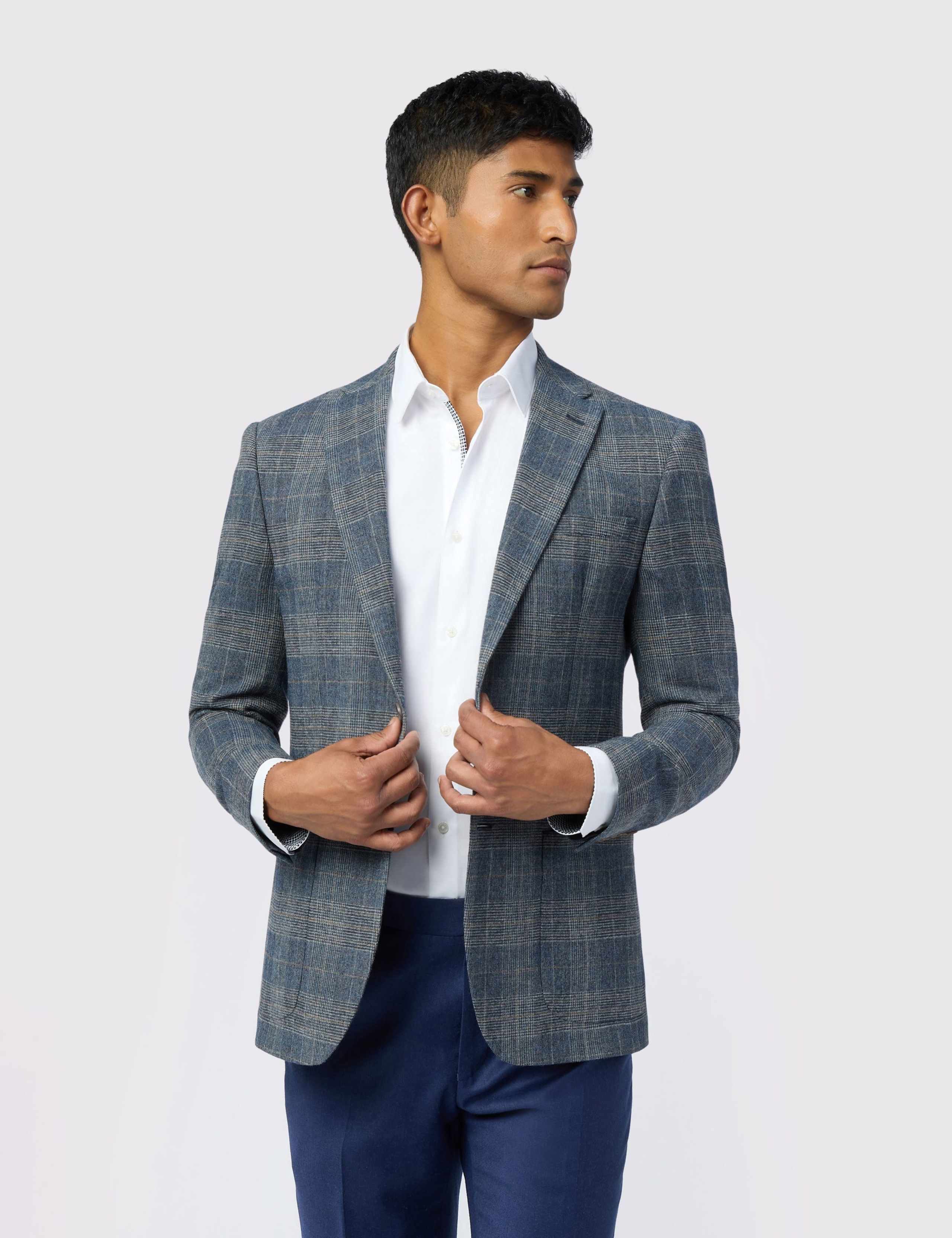 Slim Fit Wool Rich Check Blazer 1 of 6