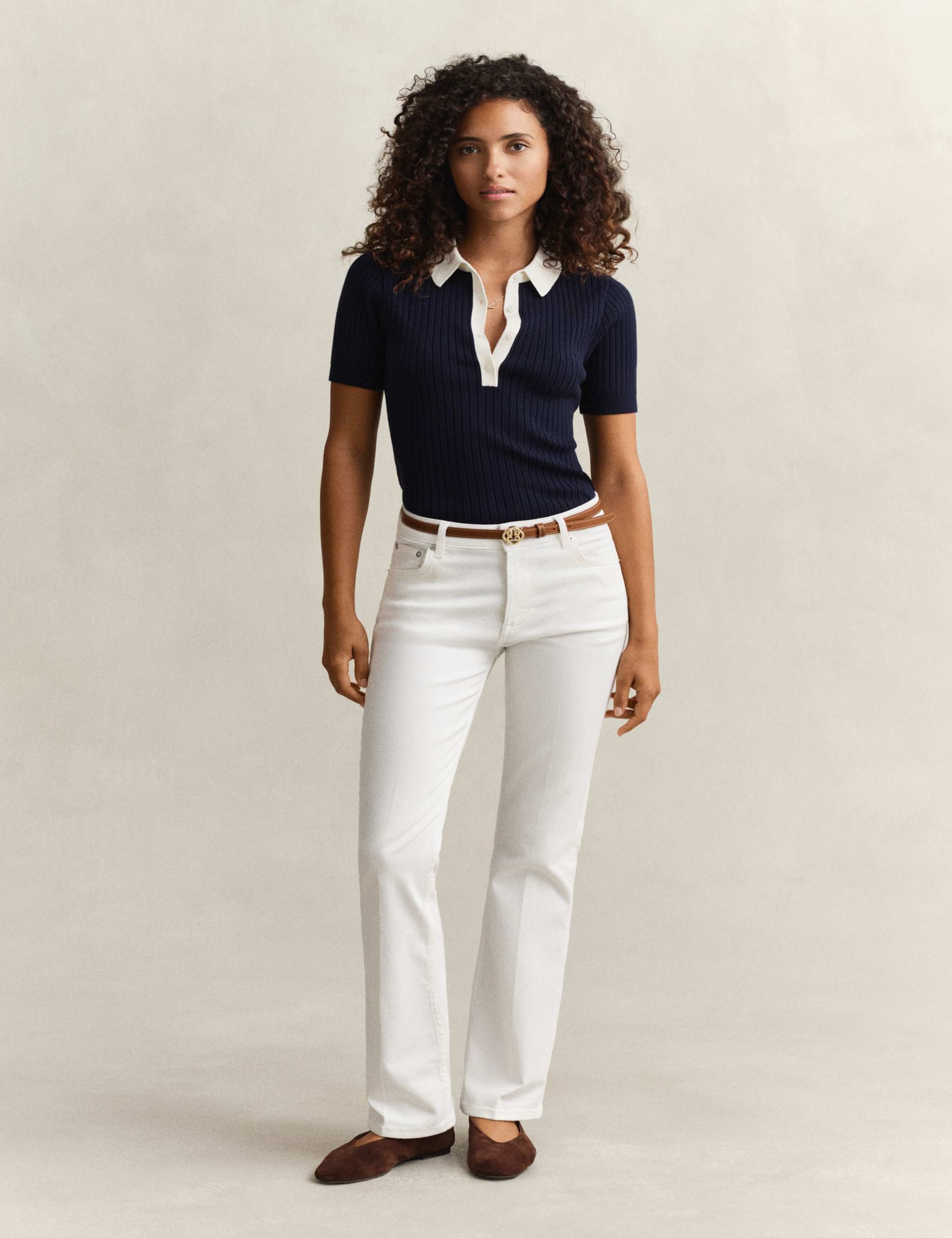 Mid Rise Slim Flare Jeans 3 of 7