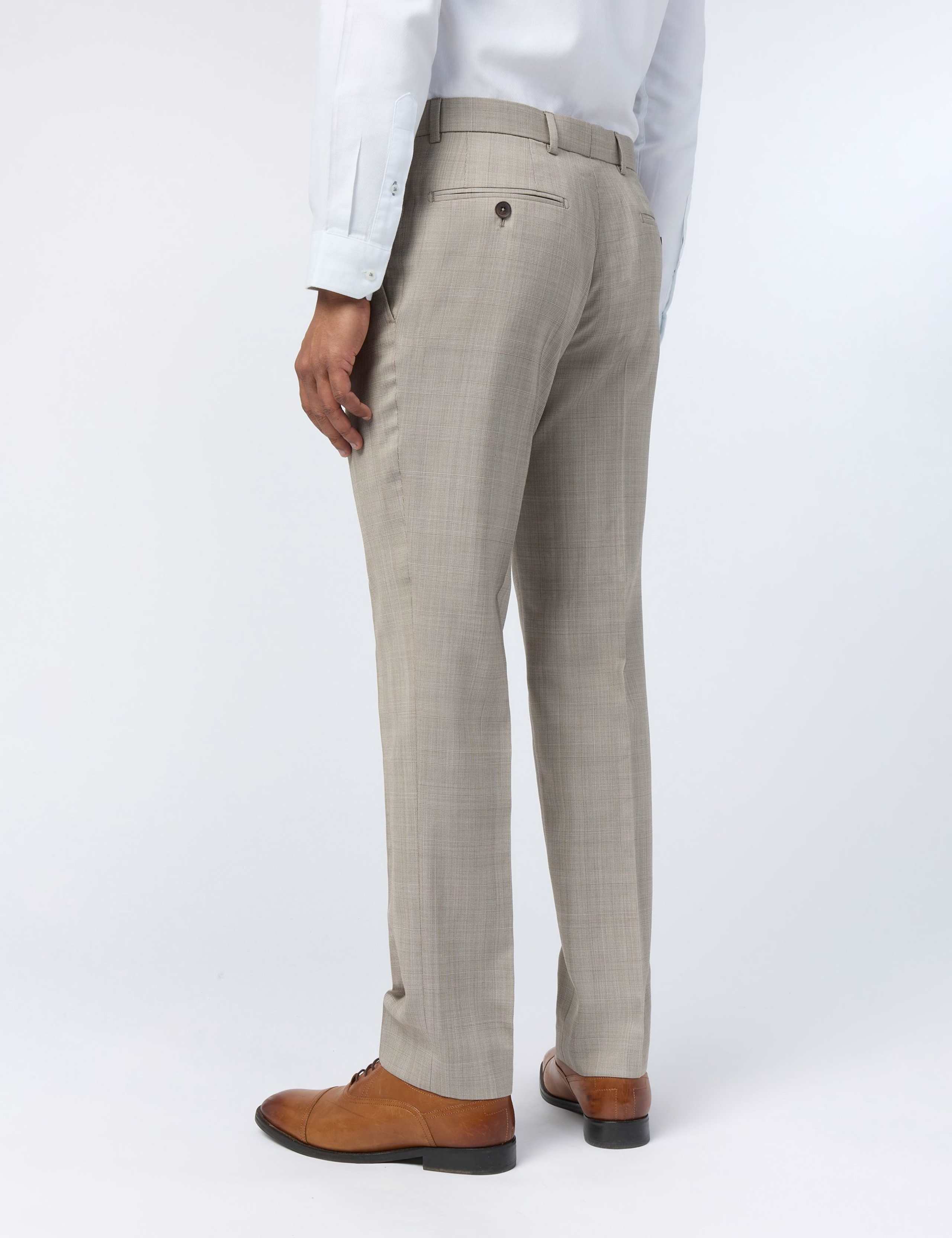Slim Fit Wool Blend Flat Front Trousers 2 of 4