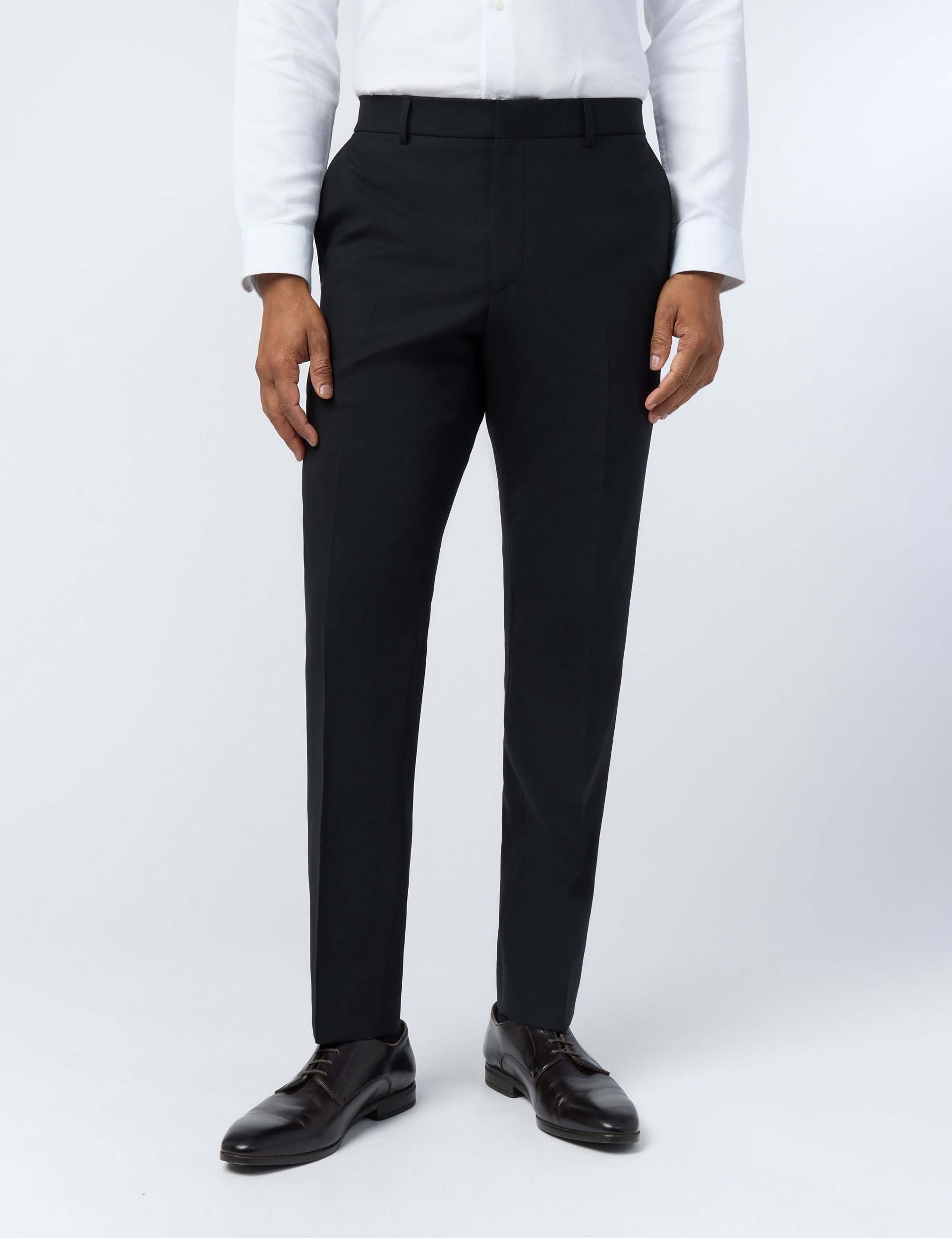 Slim Fit Wool Rich Flat Front Performance Trousers 1 of 3