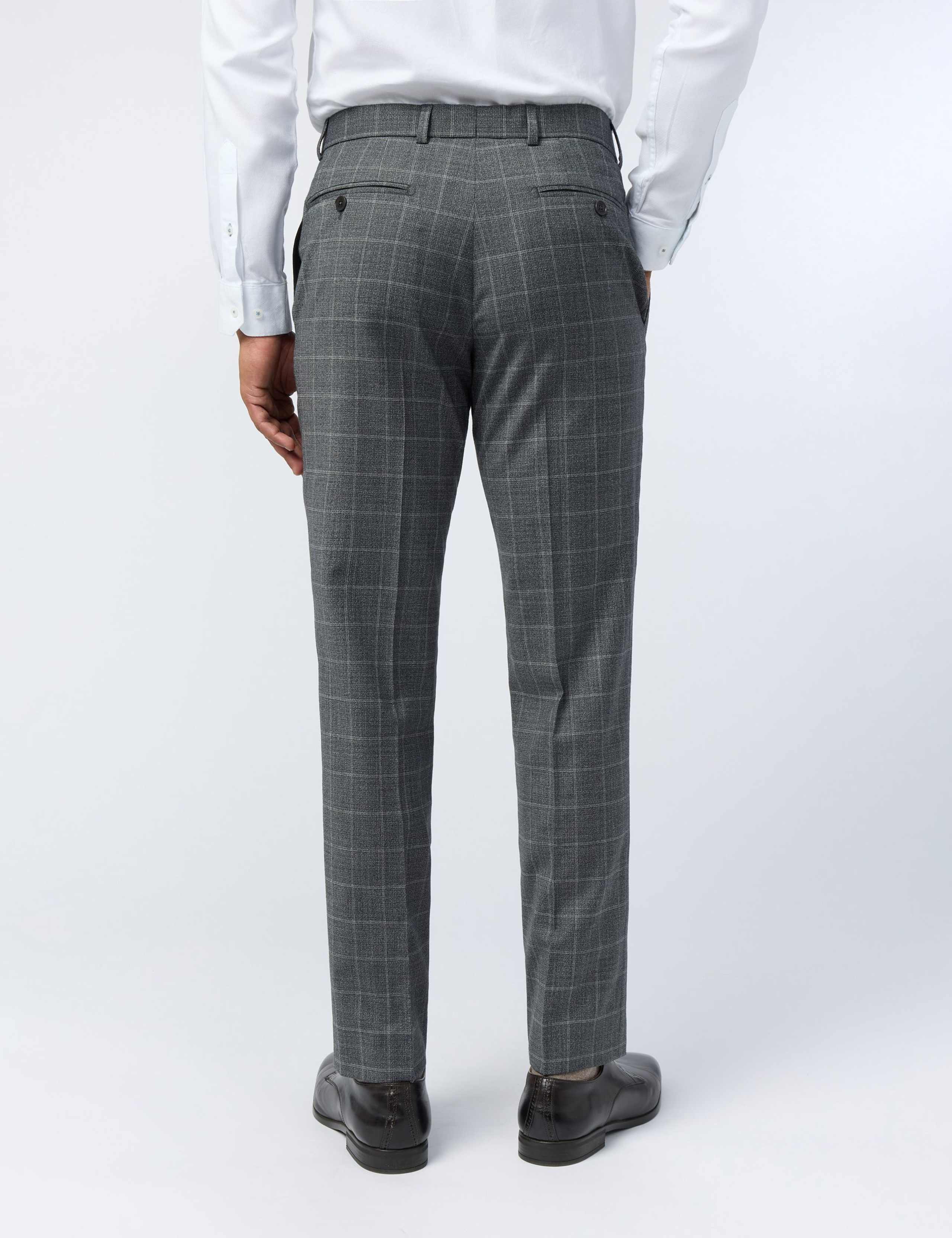 Slim Fit Wool Rich Check Trousers 2 of 3