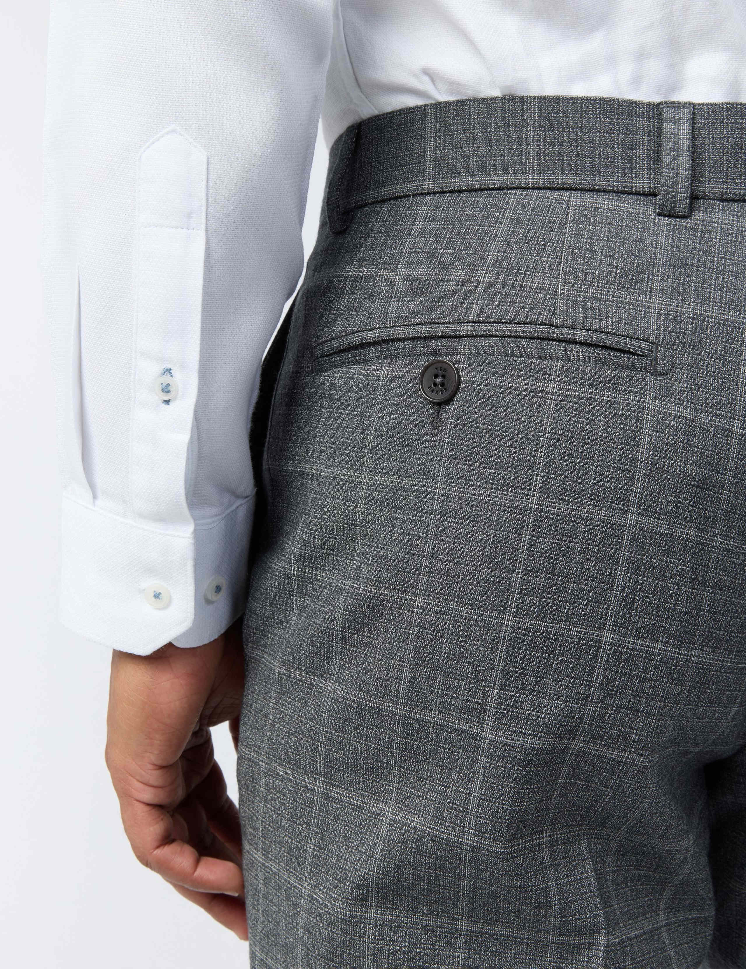 Slim Fit Wool Rich Check Trousers 3 of 3