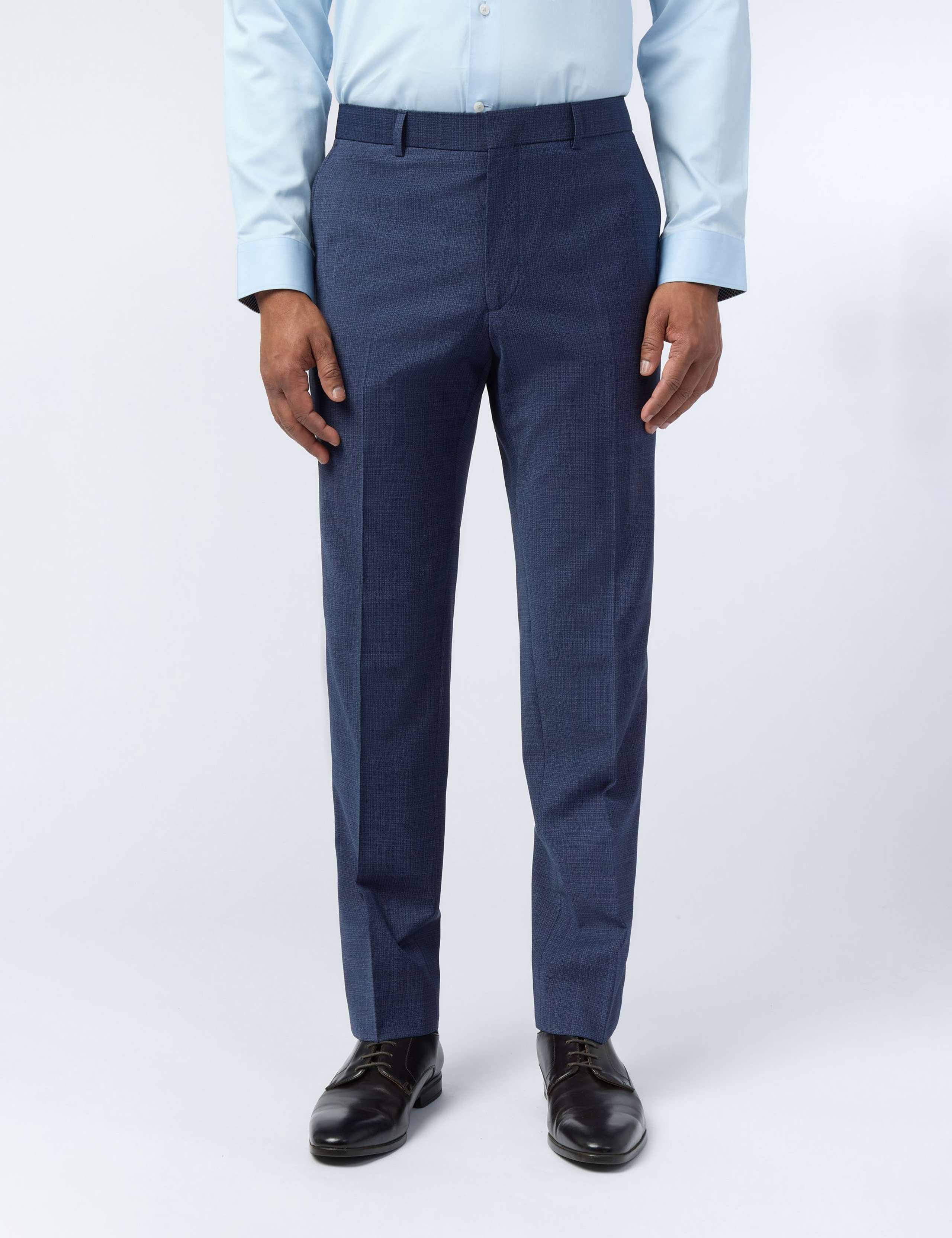 Slim Fit Wool Blend Textured Performance Trousers 1 of 4