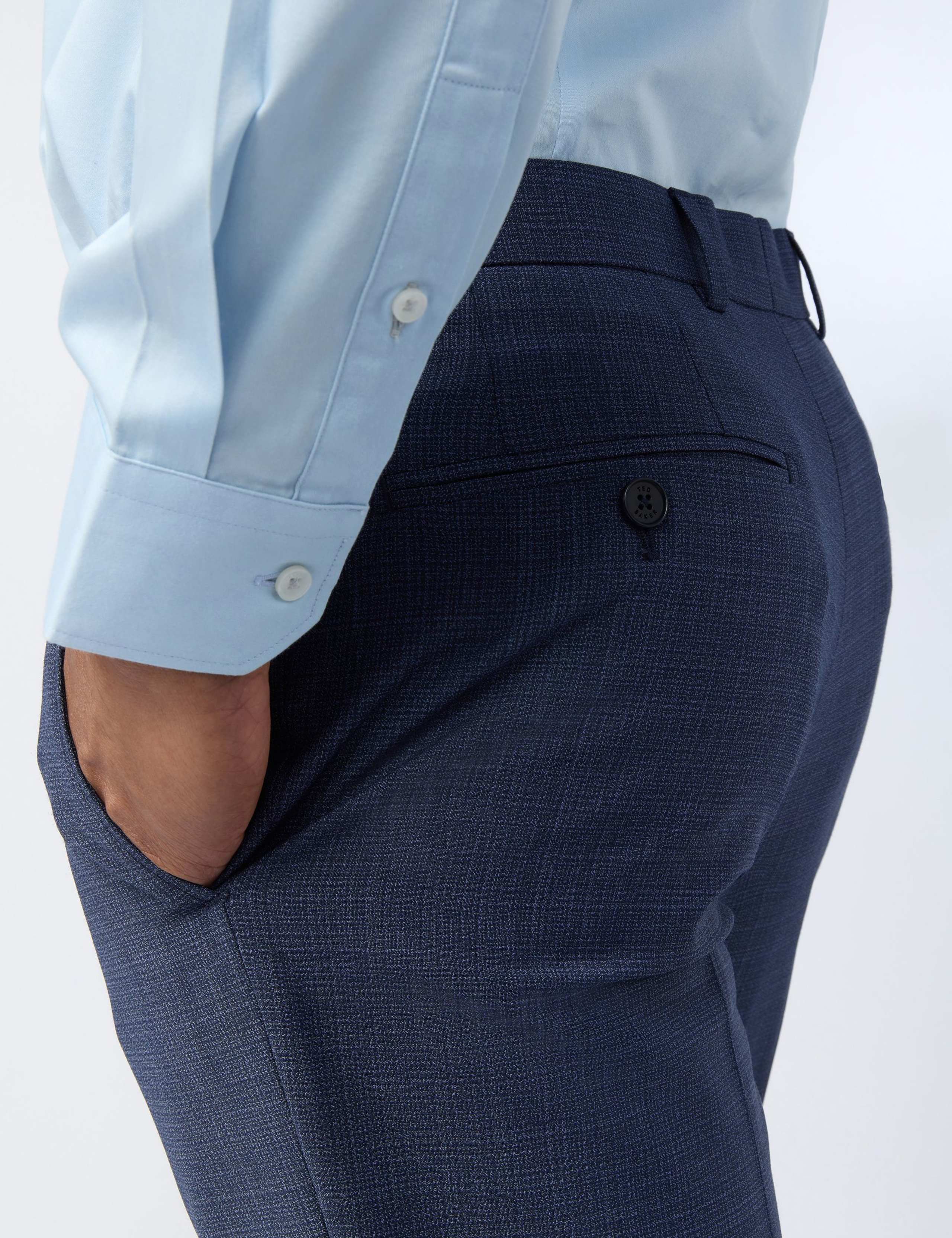 Slim Fit Wool Blend Textured Performance Trousers 4 of 4
