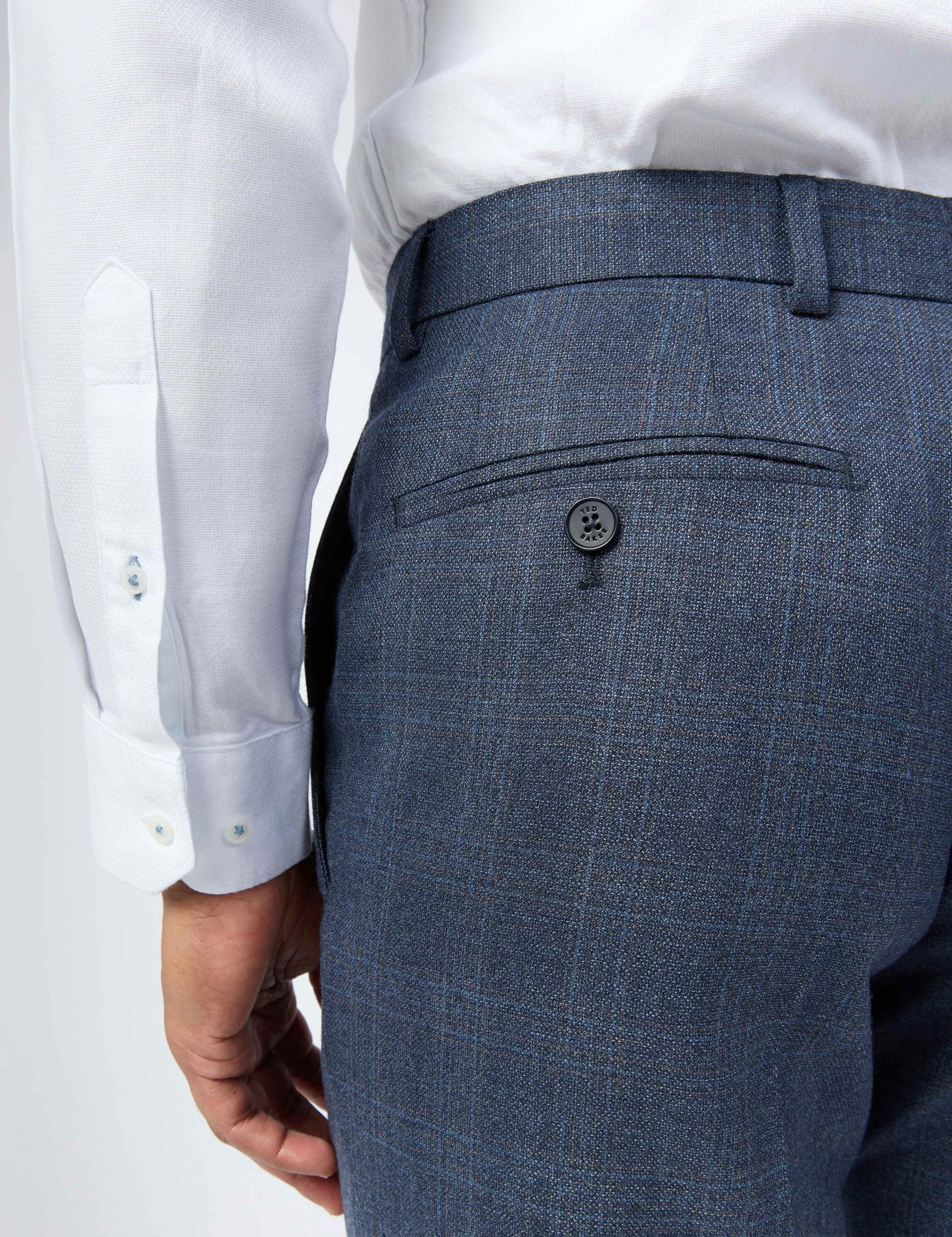 Slim Fit Wool Rich Check Performance Trousers 4 of 4
