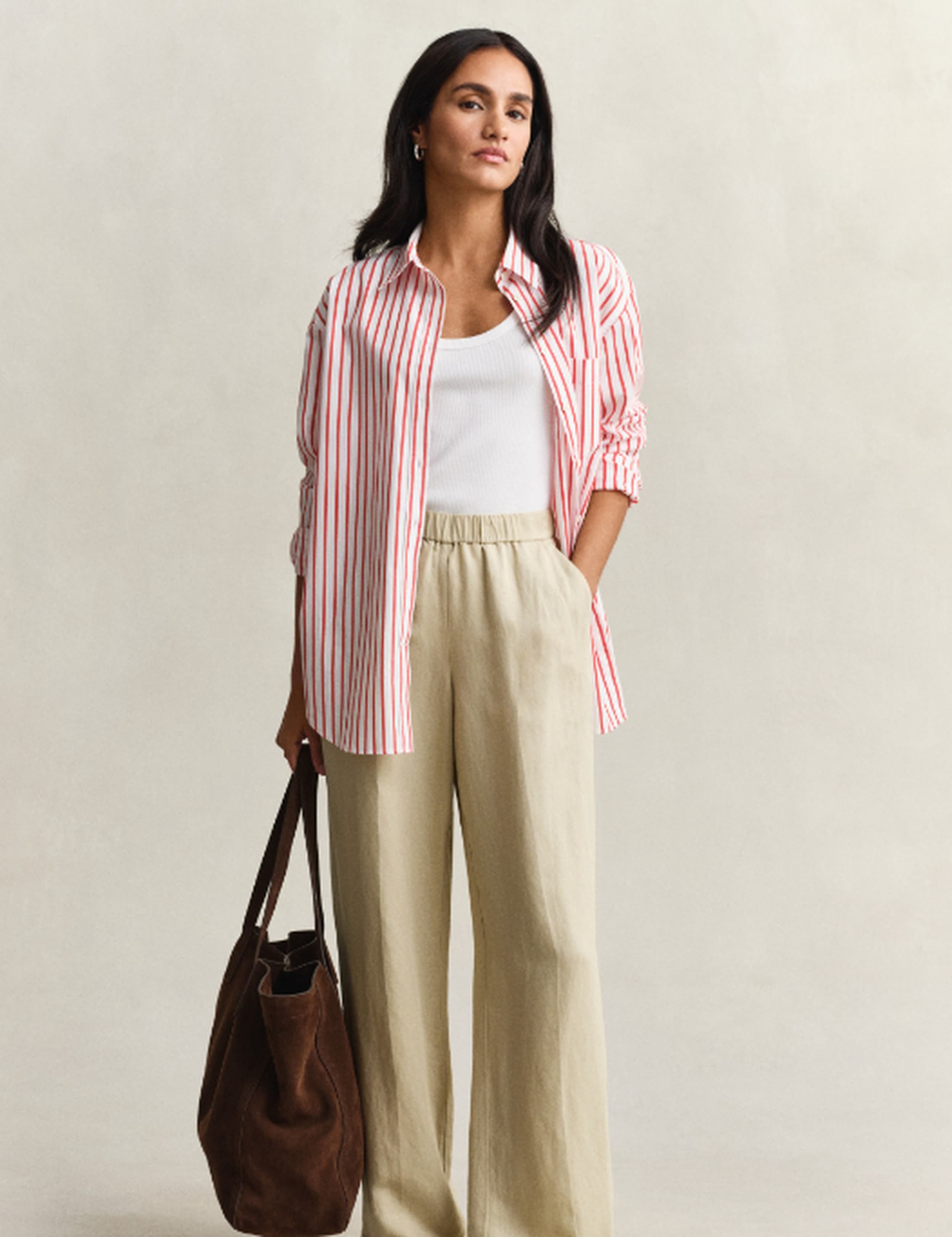 Linen Blend Wide Leg Trousers 4 of 6