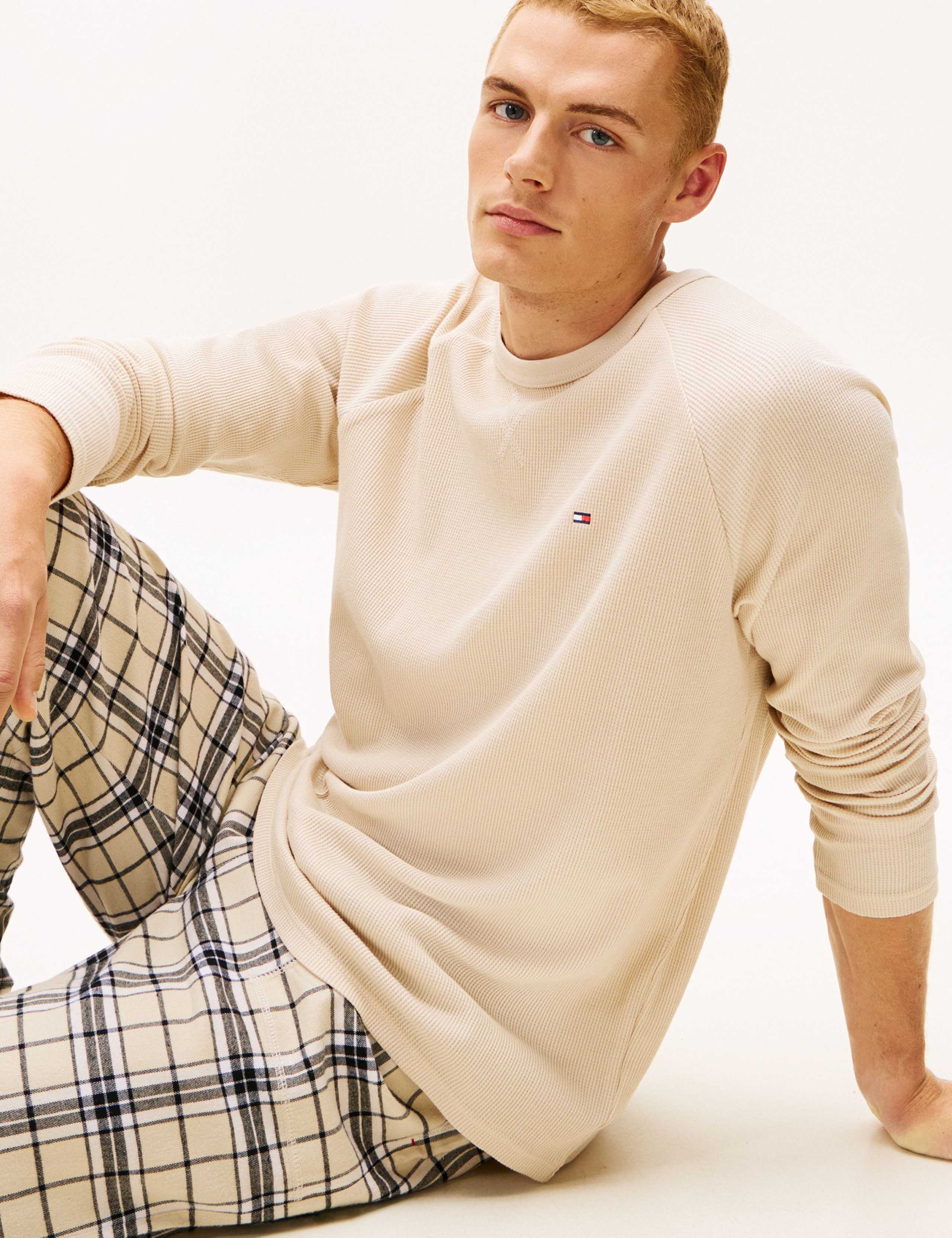 Pure Cotton Checked Elasticated Pyjama Set 4 of 6