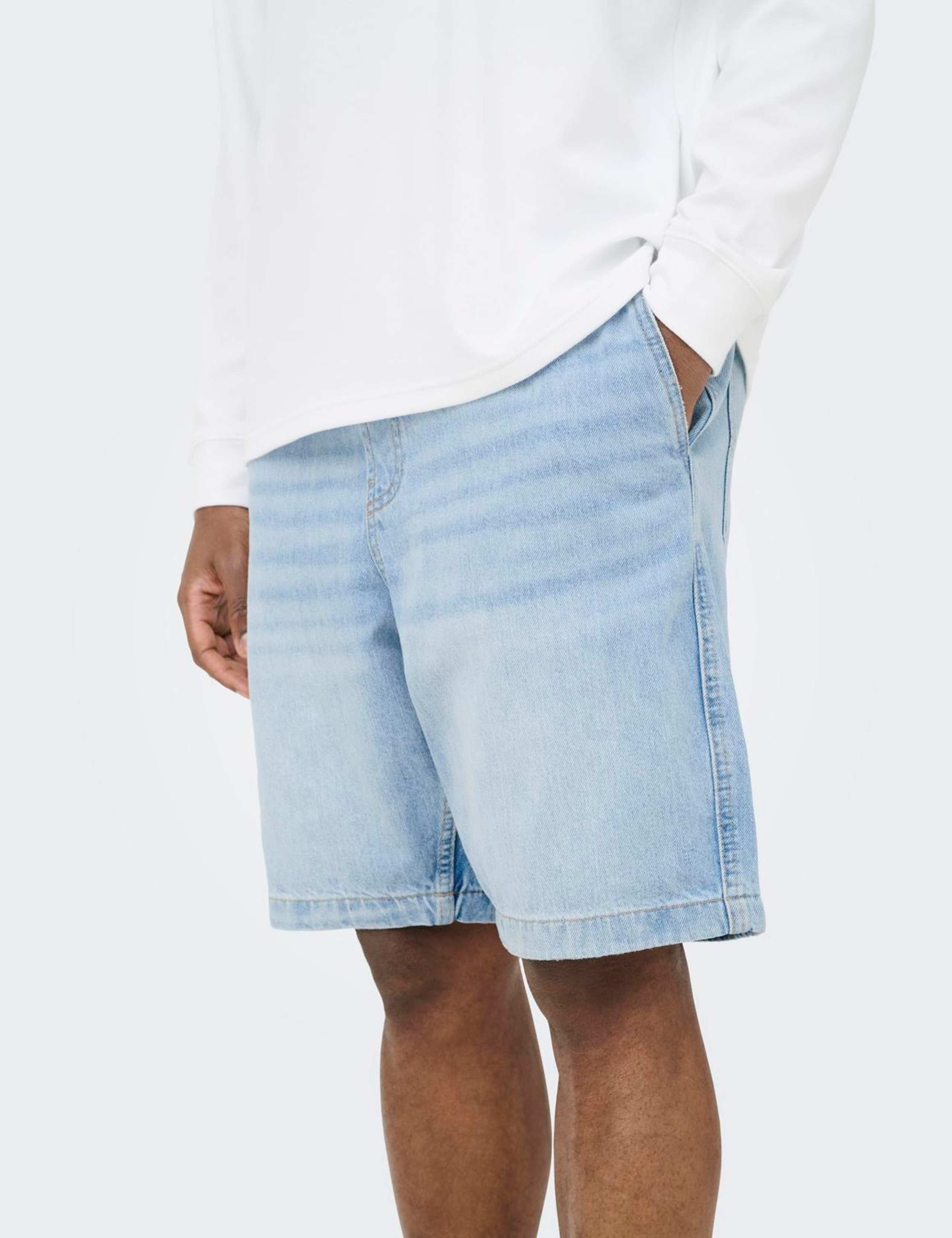 Denim Drawstring Shorts 4 of 7