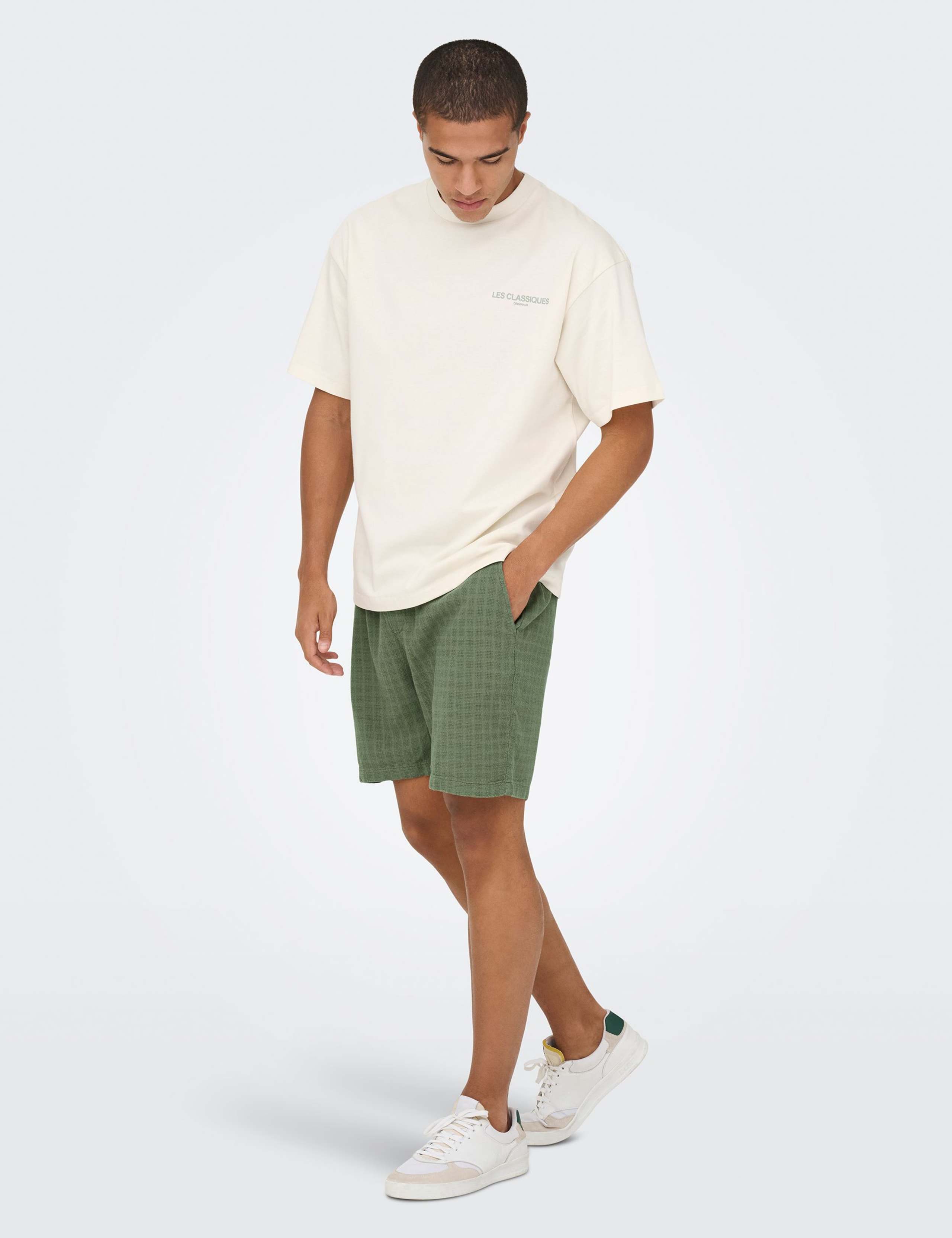 Latham Regular Fit Shorts with Linen 2 of 5