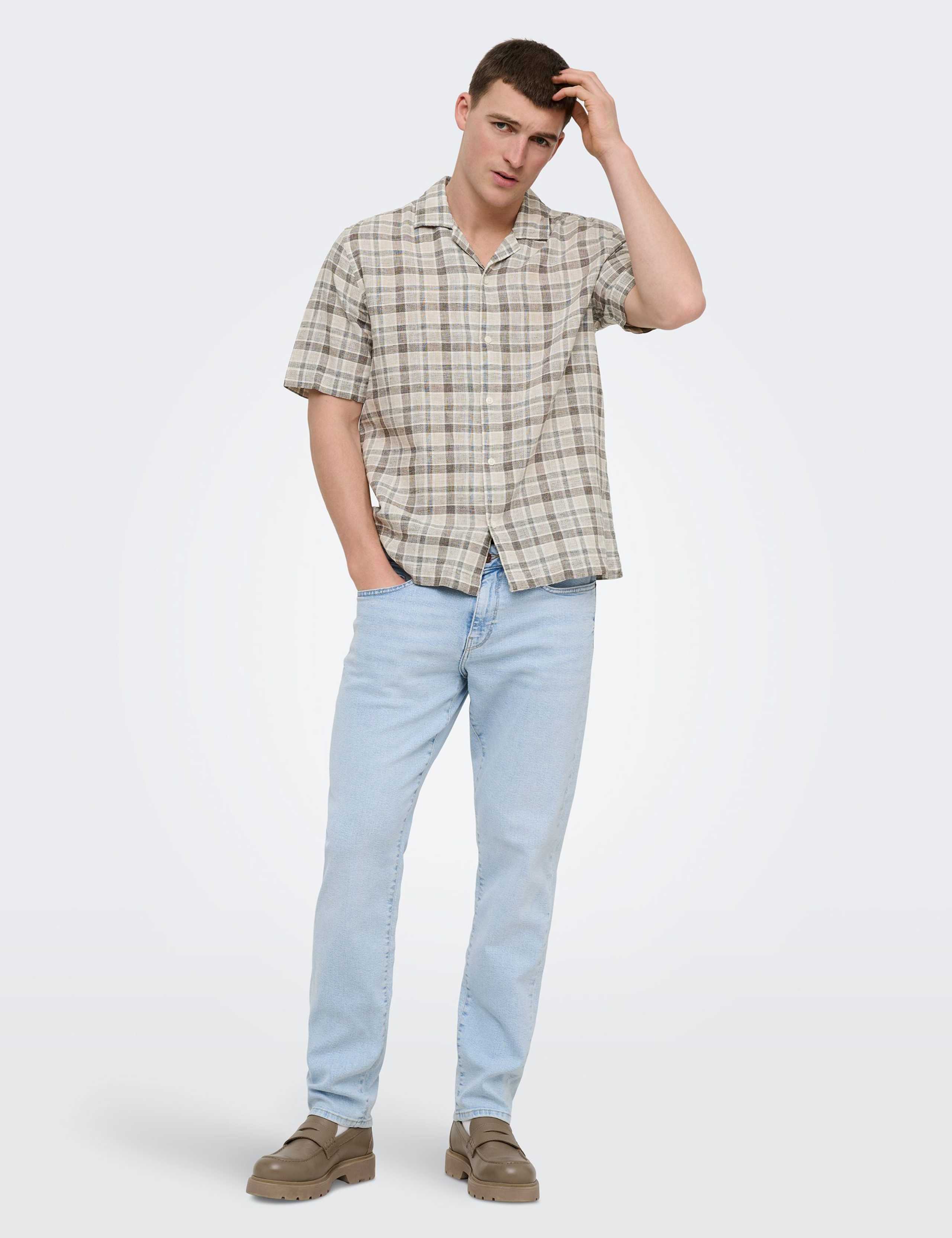 Onscaiden Life Linen Blend Checked Shirt 2 of 5