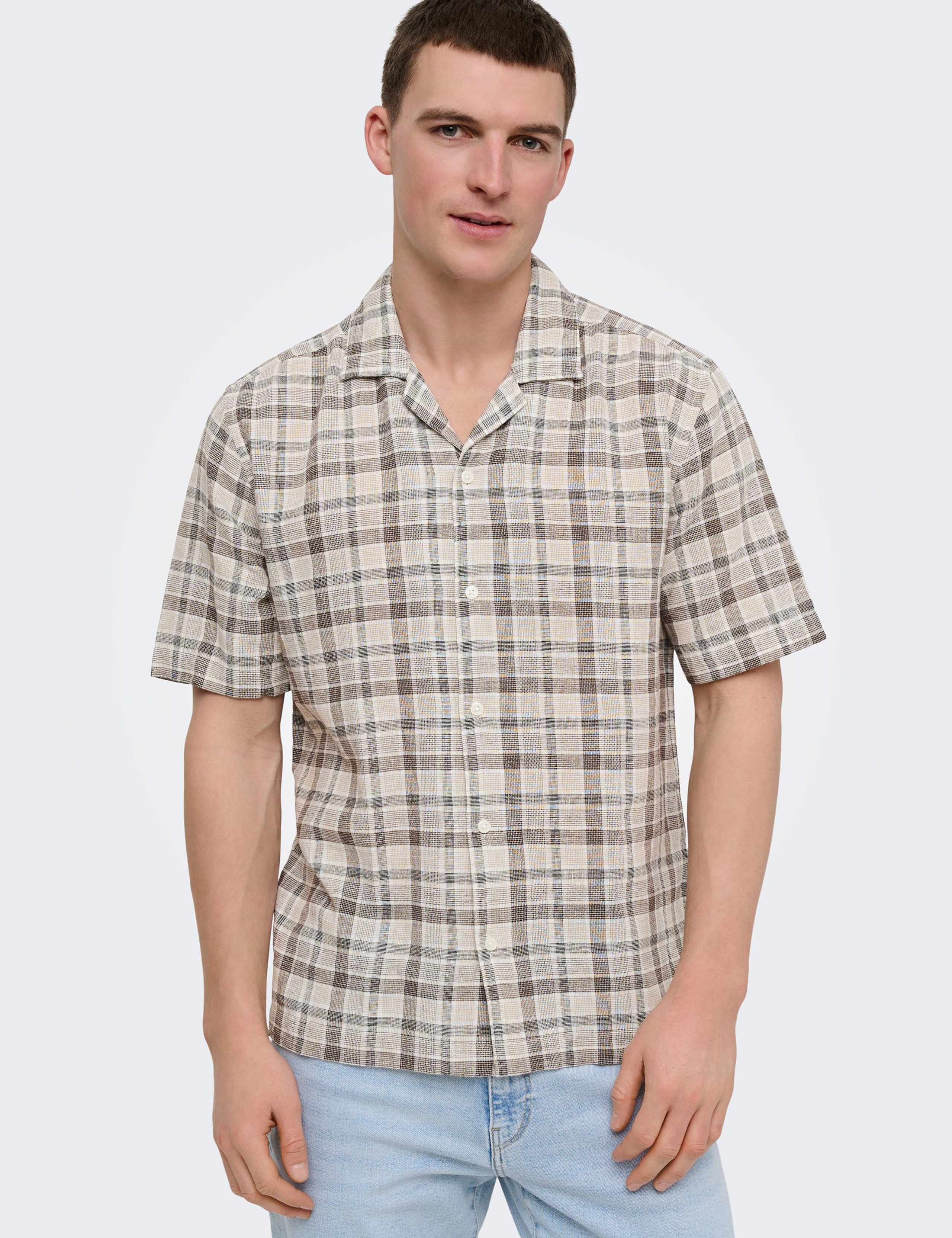Onscaiden Life Linen Blend Checked Shirt 3 of 5