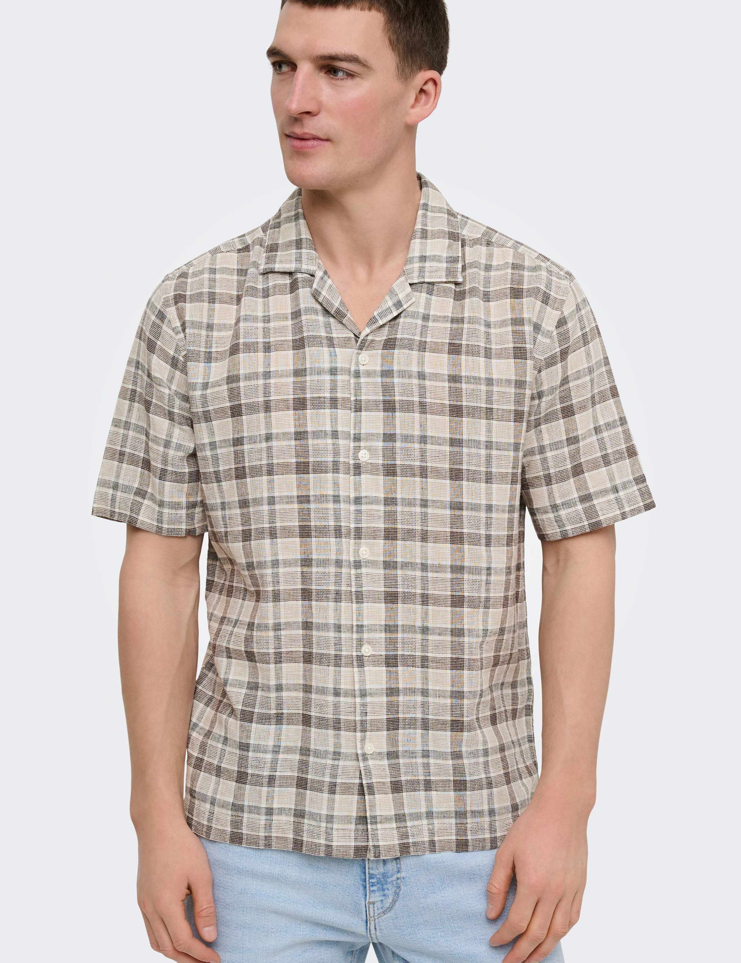 Onscaiden Life Linen Blend Checked Shirt 4 of 5