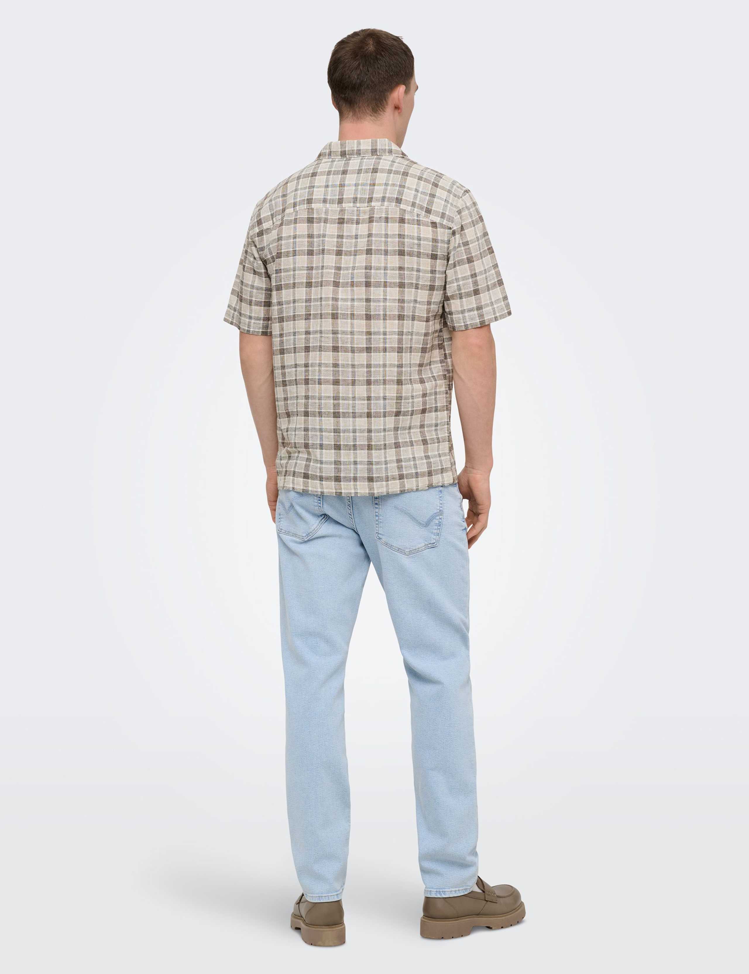 Onscaiden Life Linen Blend Checked Shirt 5 of 5