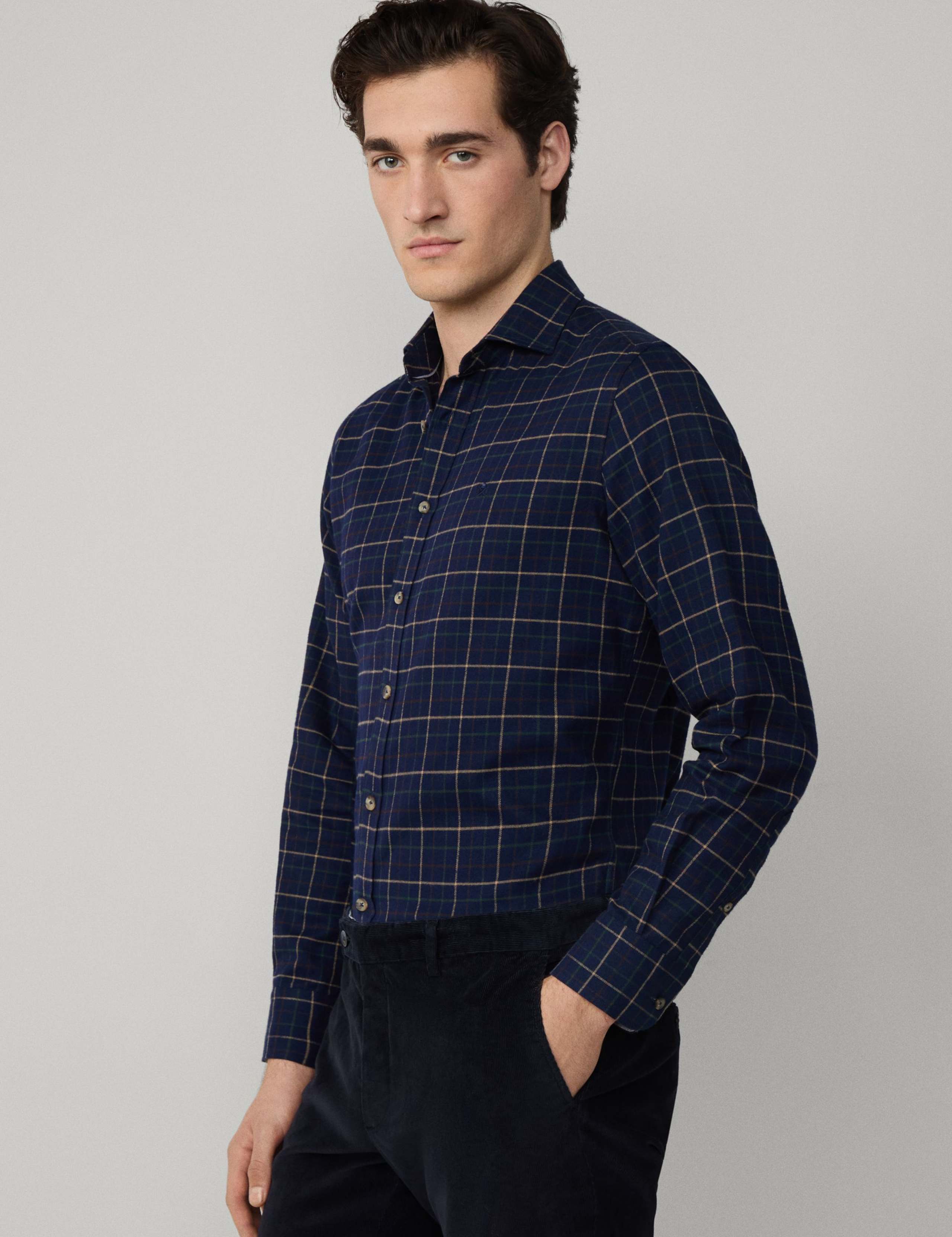 Pure Cotton Checked Flannel Shirt 6 of 9