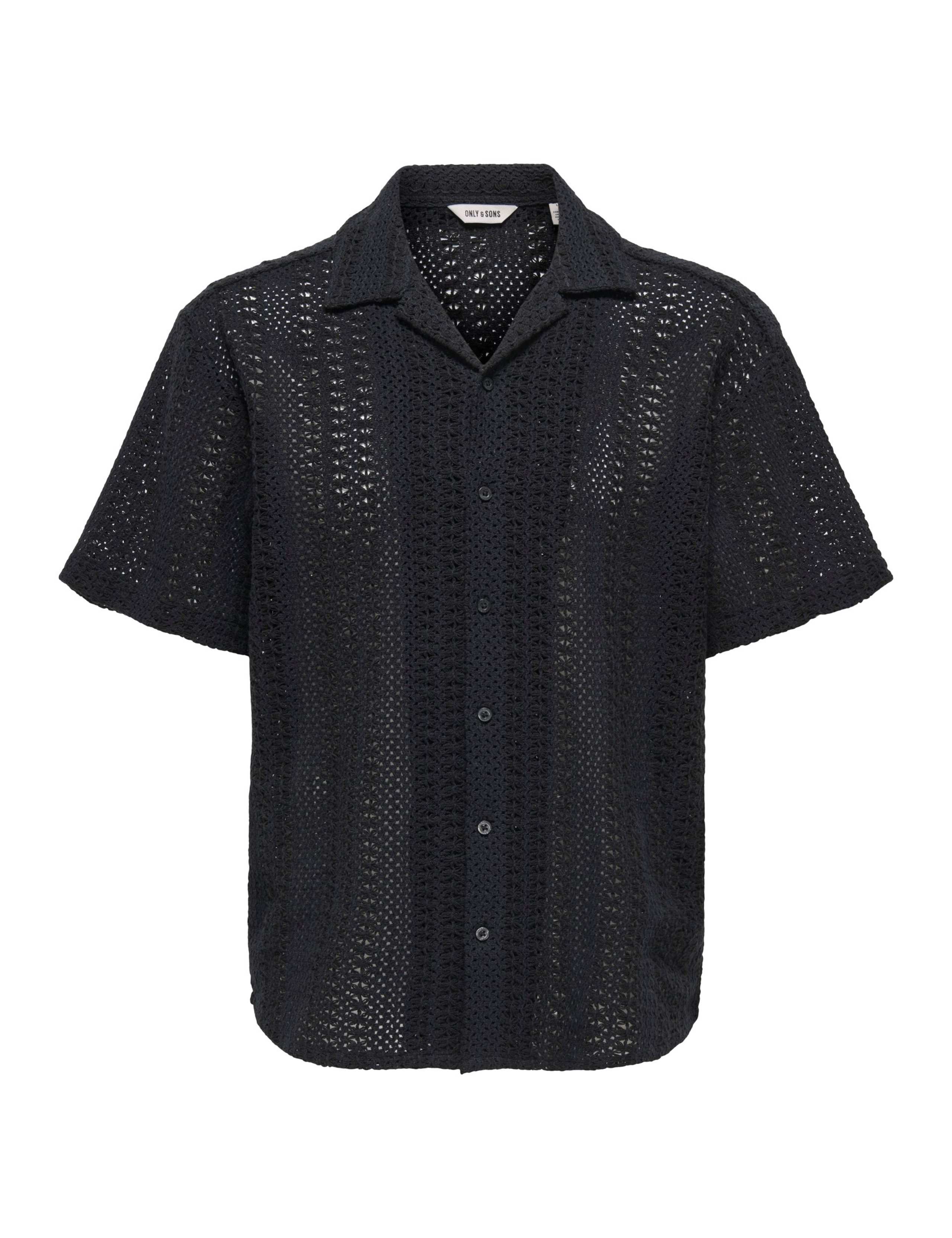 Cotton Rich Knitted Short Sleeve Shirt 1 of 2