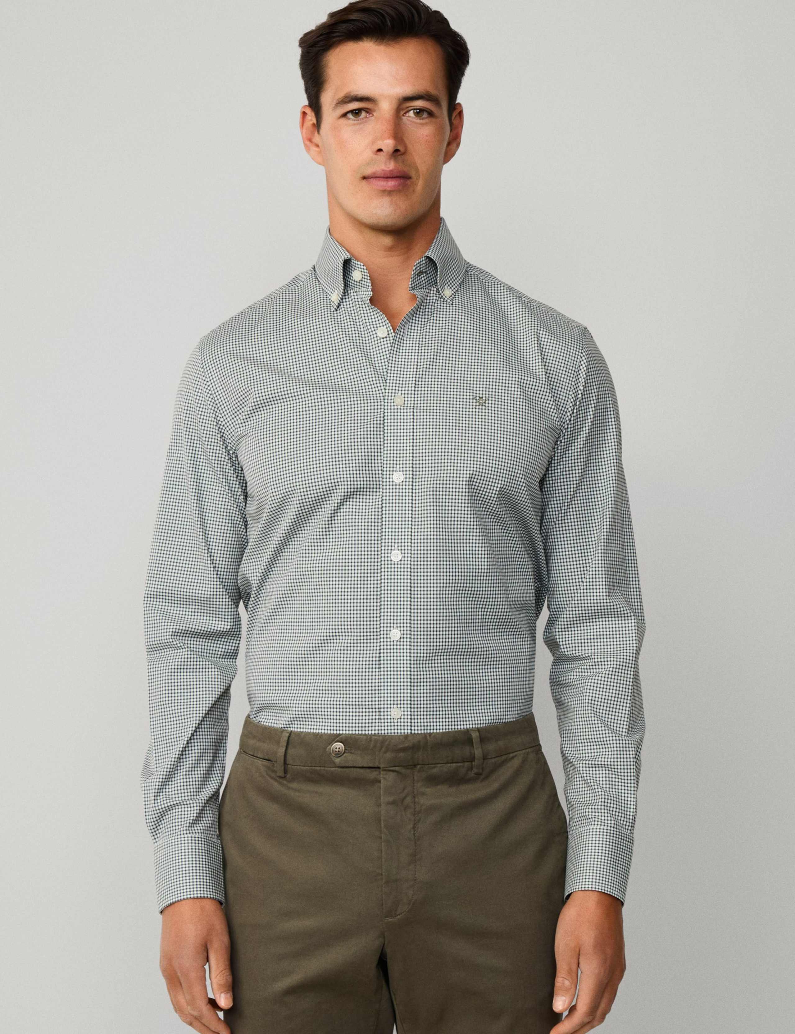 Pure Cotton Gingham Oxford Shirt 3 of 9