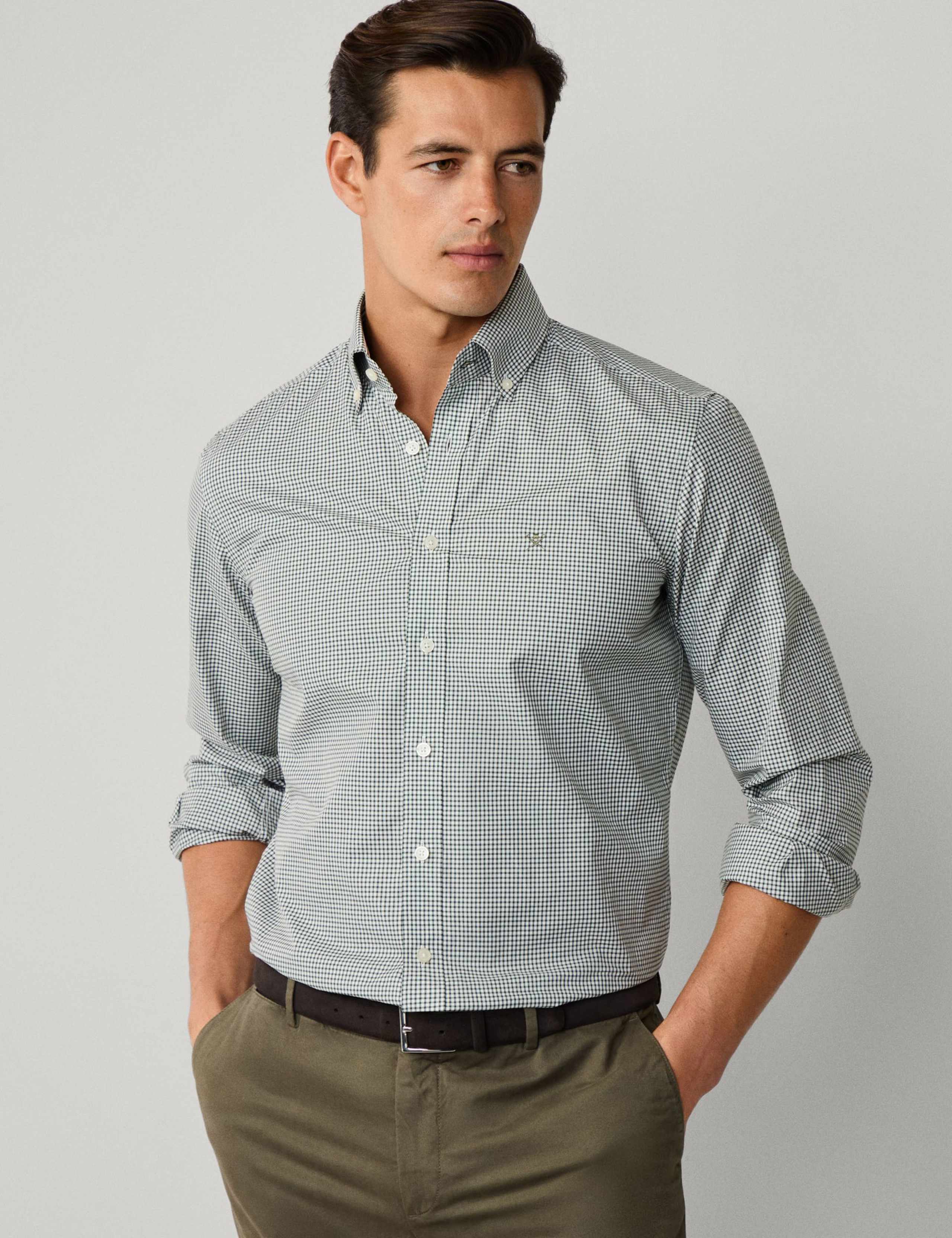 Pure Cotton Gingham Oxford Shirt 8 of 9