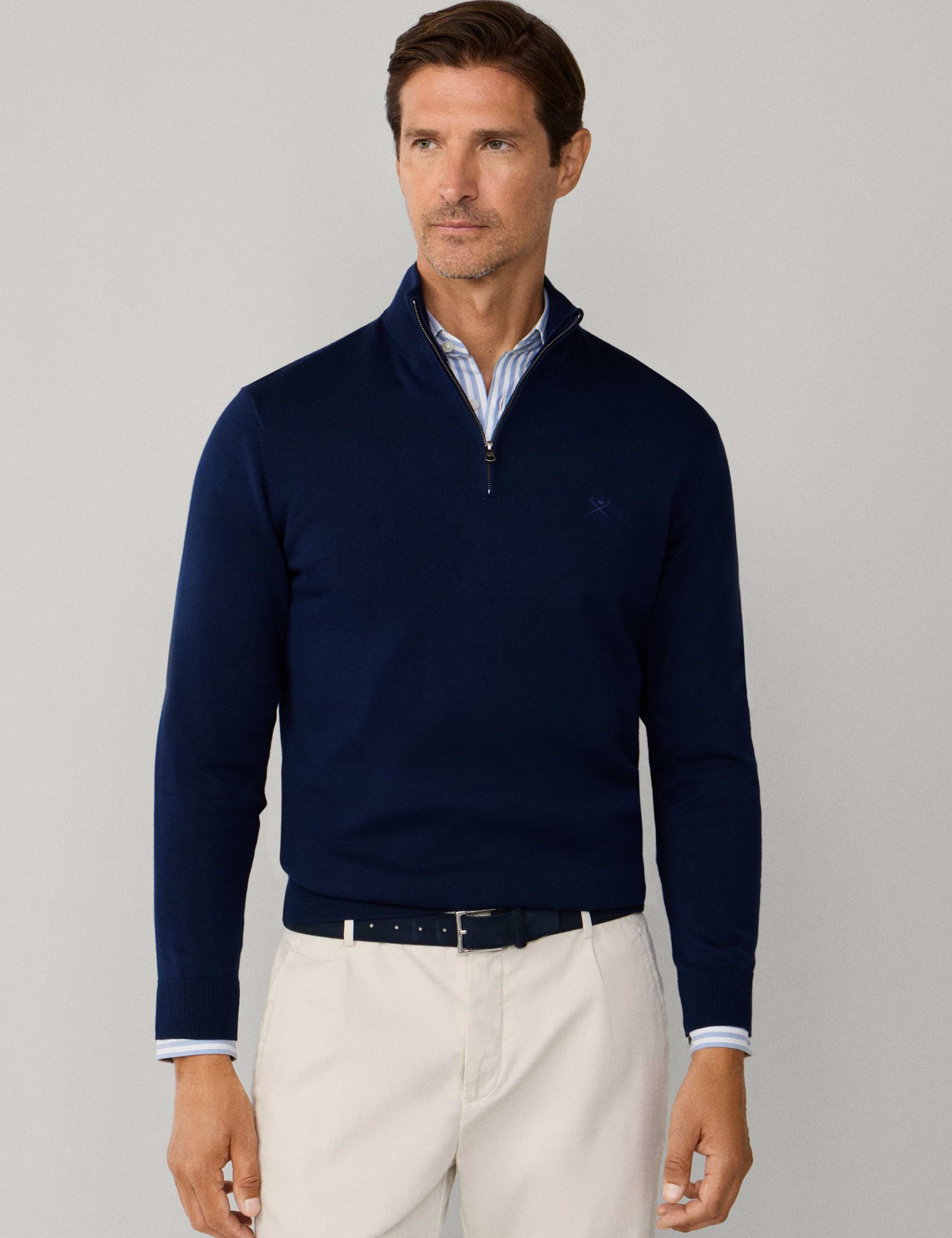 Pure Cotton Half Zip Jumper 3 of 9