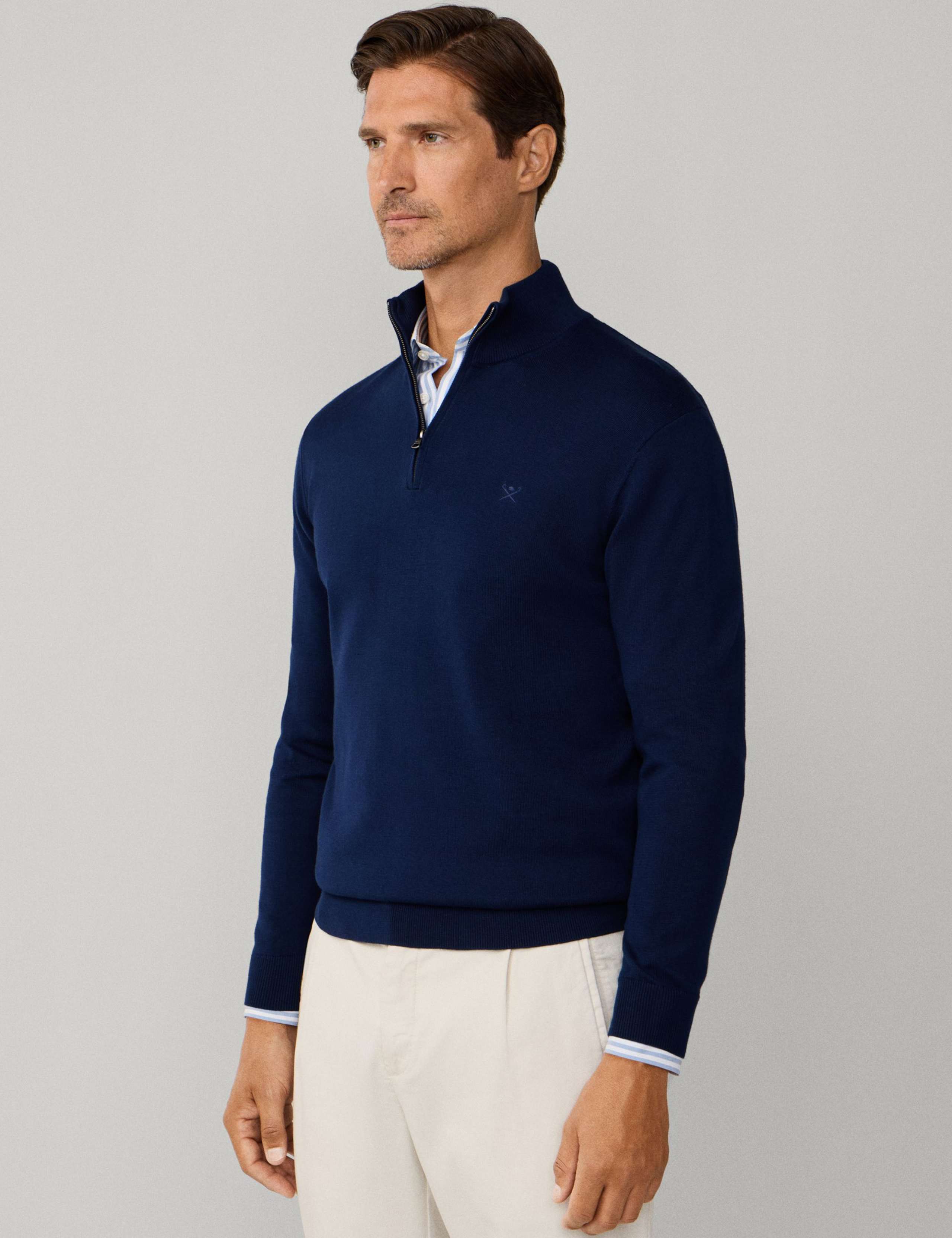 Pure Cotton Half Zip Jumper 5 of 9