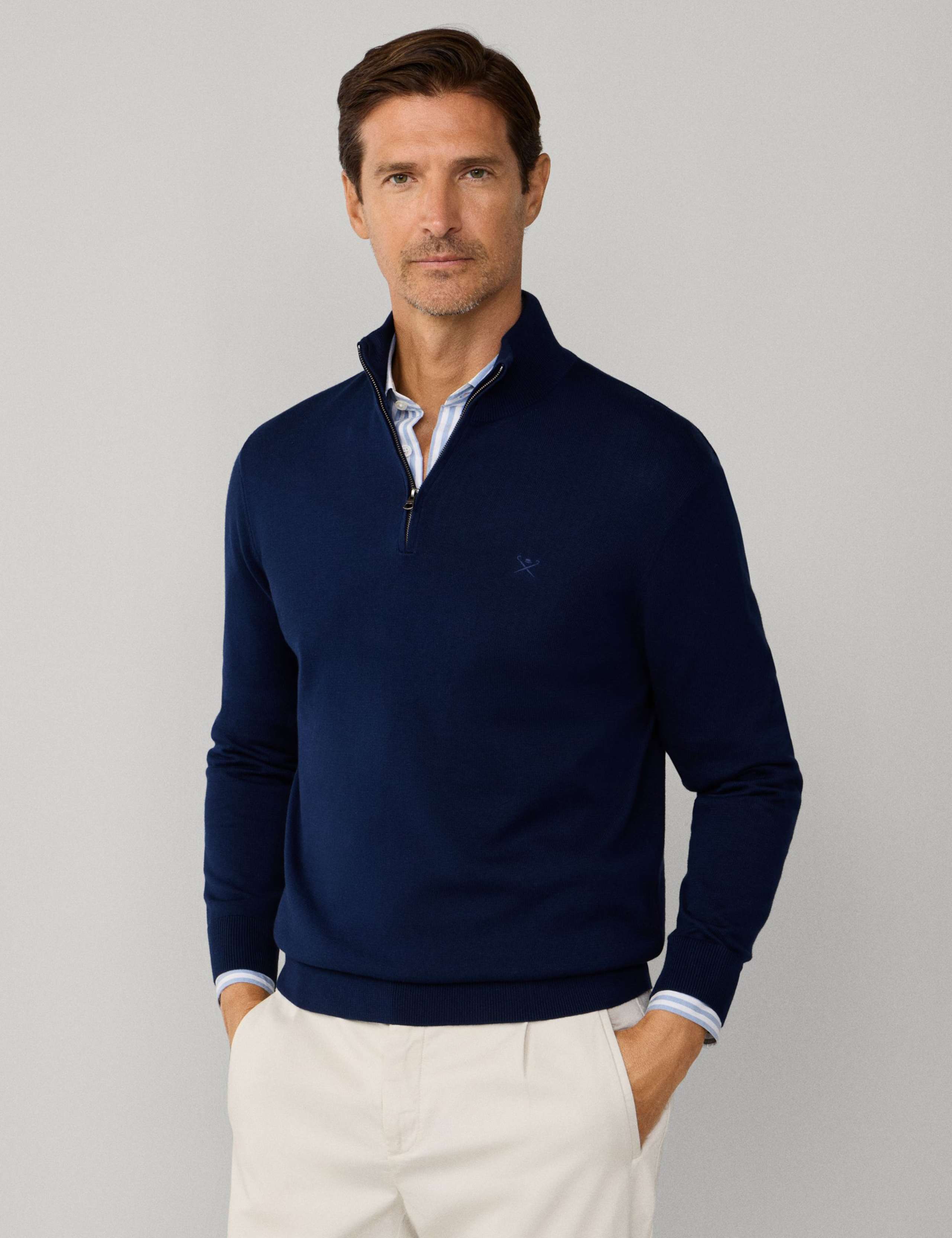Pure Cotton Half Zip Jumper 6 of 9