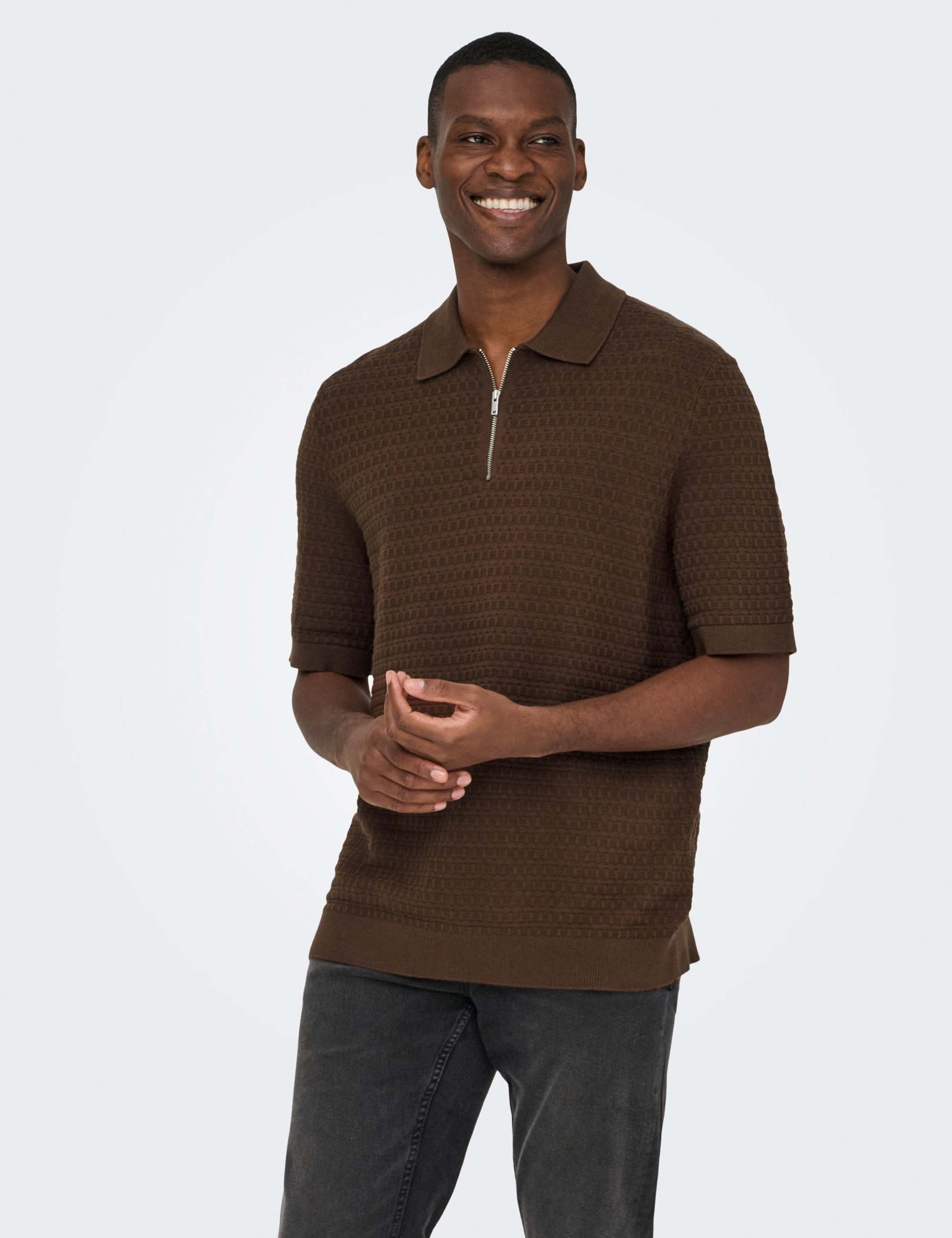 Pure Cotton Textured Knitted Polo Shirt 3 of 6