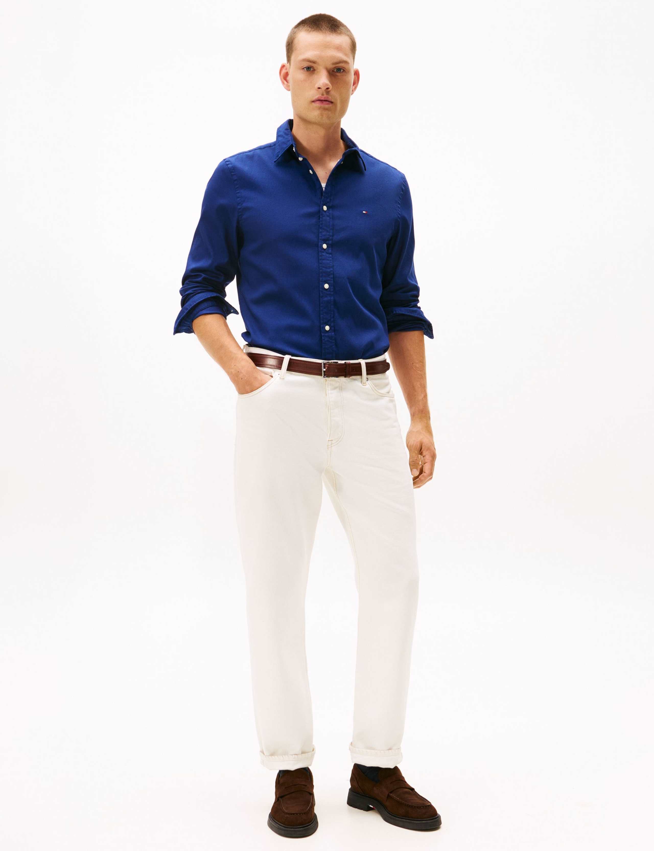Slim Fit Easy Iron Cotton Rich Dobby Shirt 3 of 5