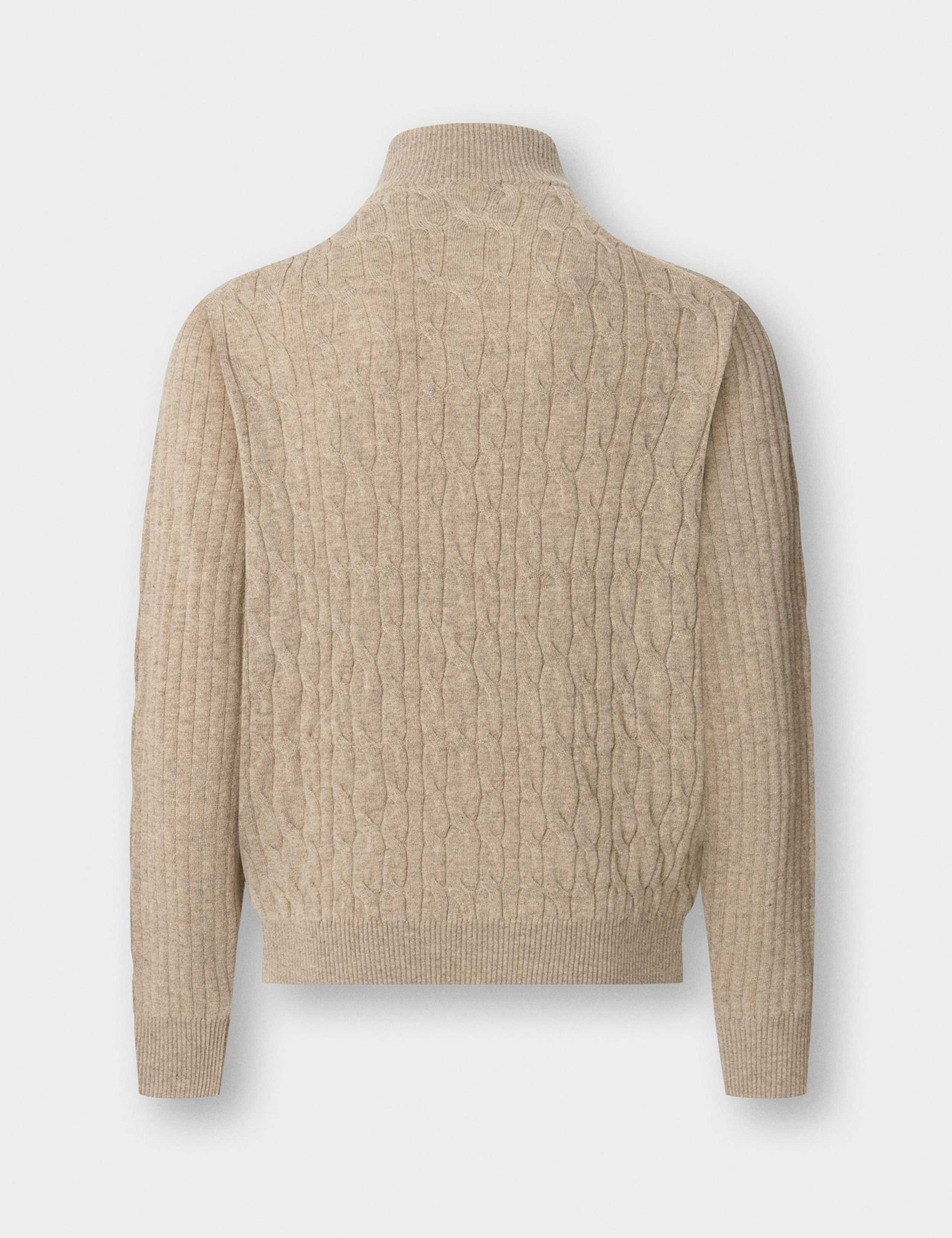 Pure Lambswool Cable Knit Half Zip Jumper 8 of 8