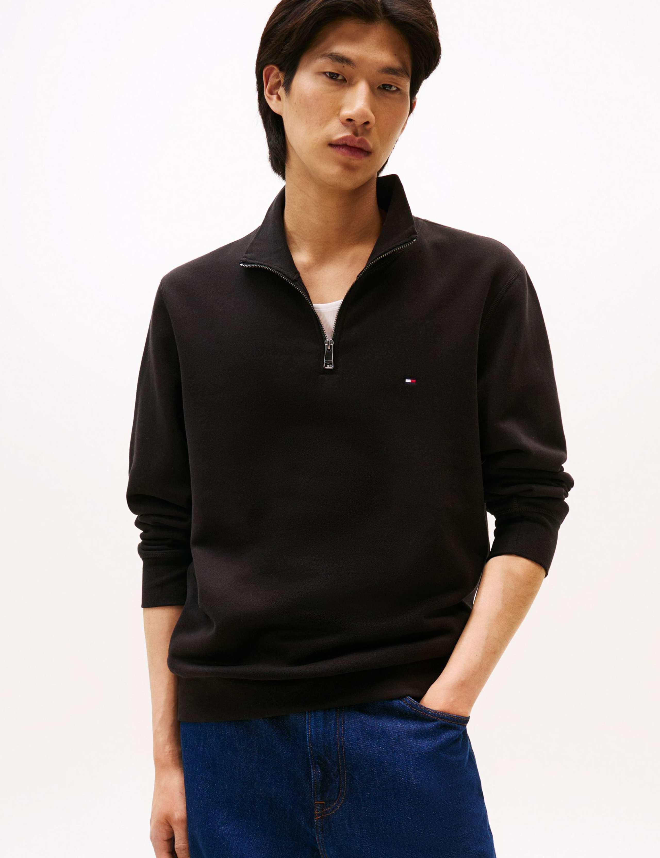 Essential Cotton Rich Half Zip Fleece Jumper 1 of 5