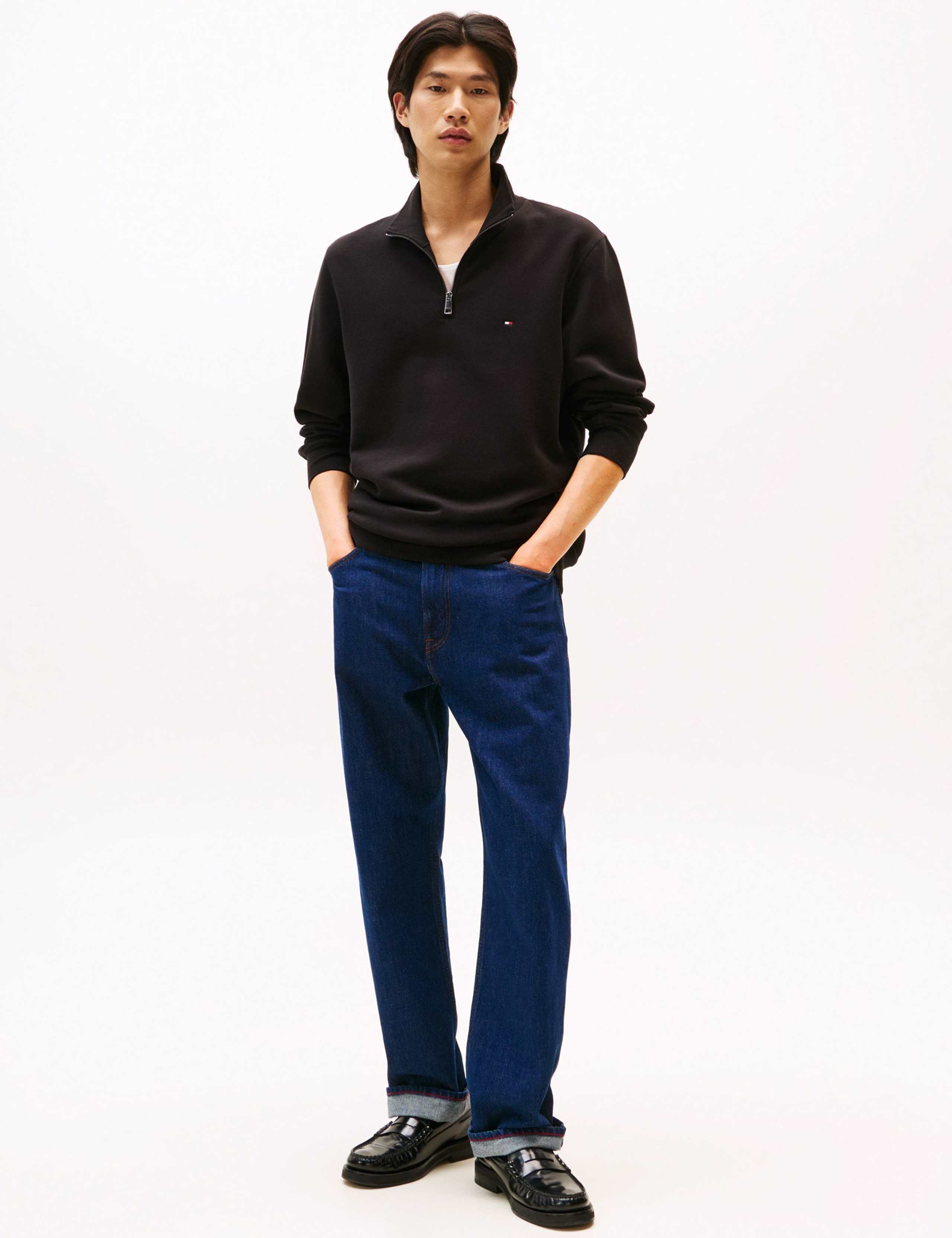 Essential Cotton Rich Half Zip Fleece Jumper 5 of 5